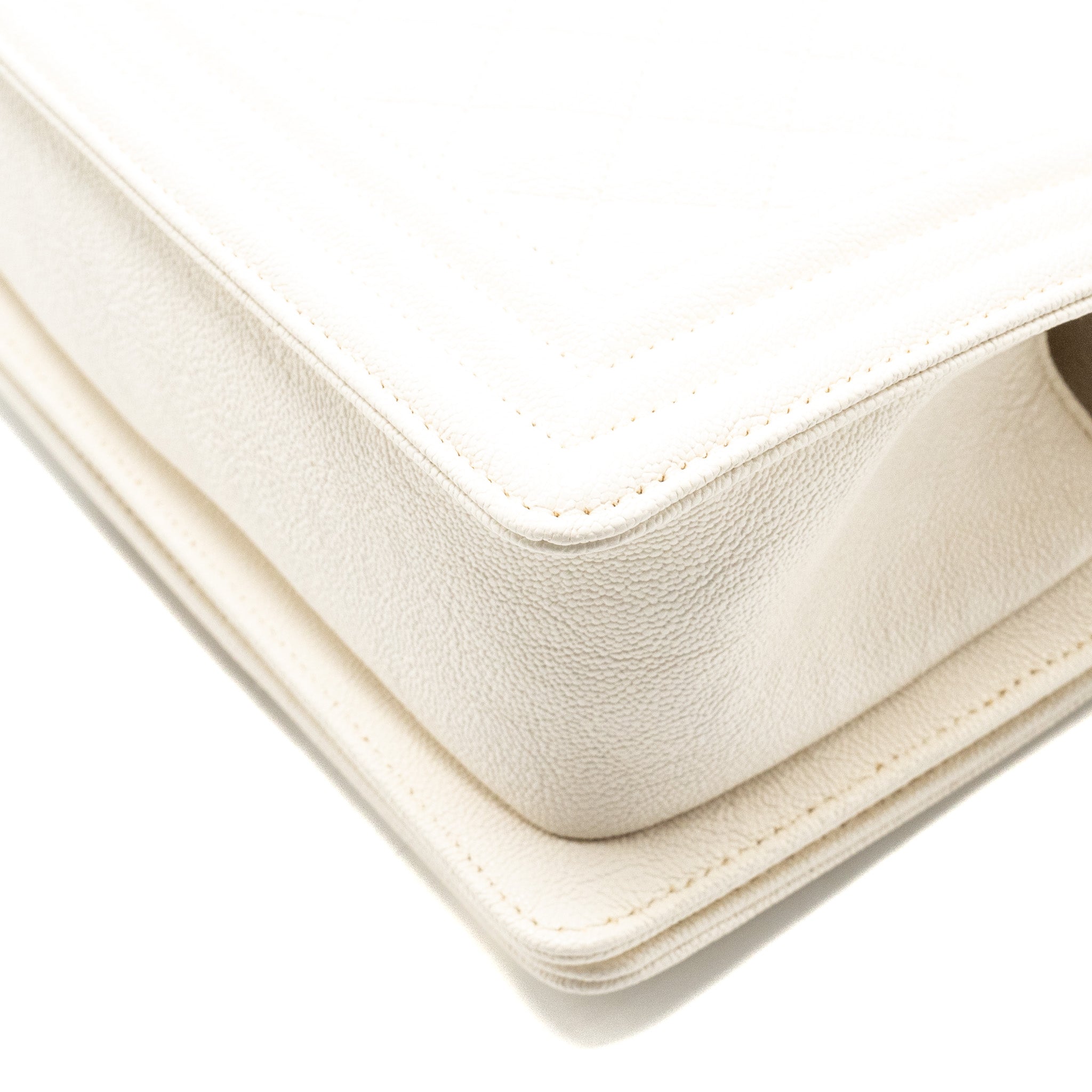 CHANEL SMALL BOY BAG CAVIAR WHITE LGHW