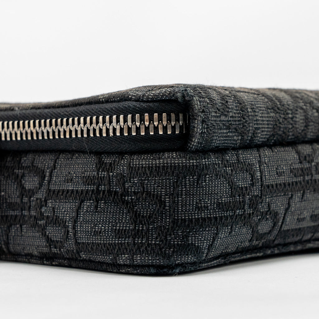 DIOR WALLET ON STRAP OBLIQUE CANVAS/LEATHER BLACK SHW