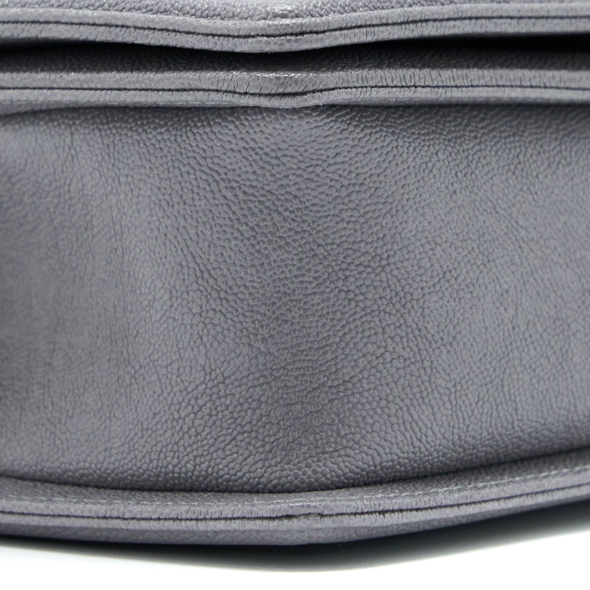 CHANEL SMALL BOY BAG CAVIAR GREY LGHW
