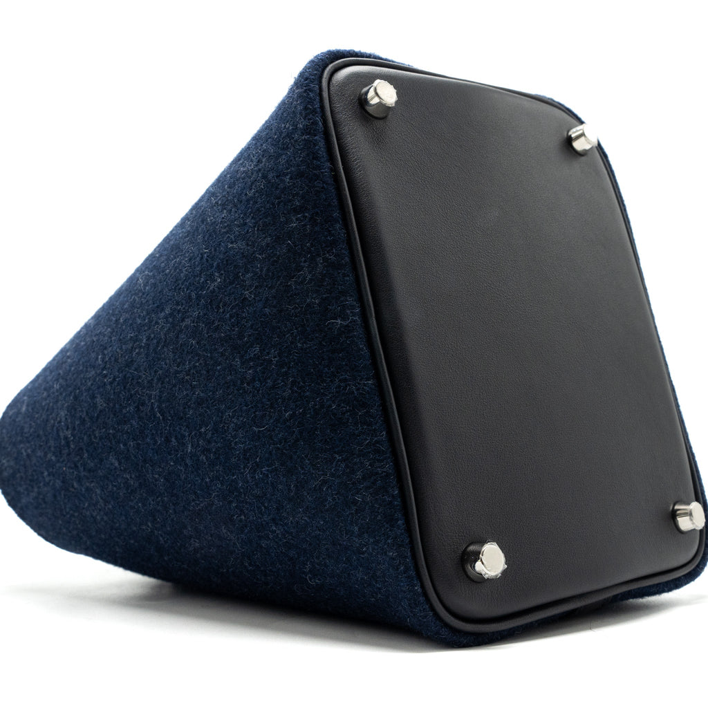 HERMES PICOTIN 18 FELT LOCK BAG BLUE NUIT / CABAN SHW