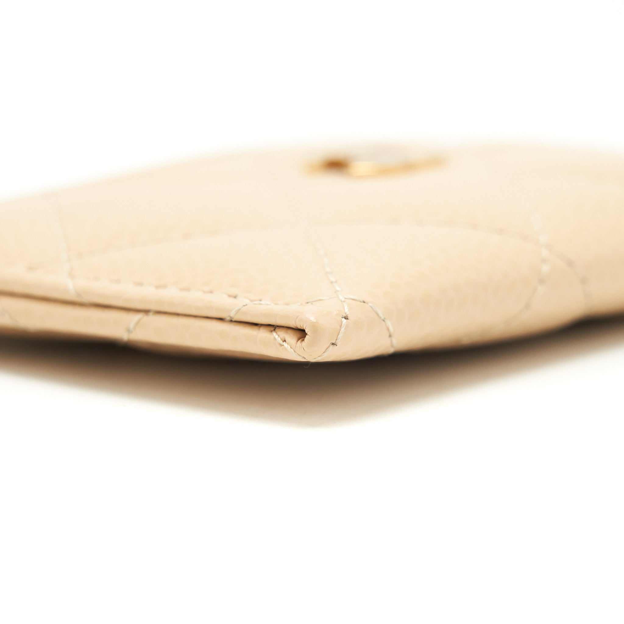 CHANEL CARD HOLDER CAVIAR BEIGE GHW