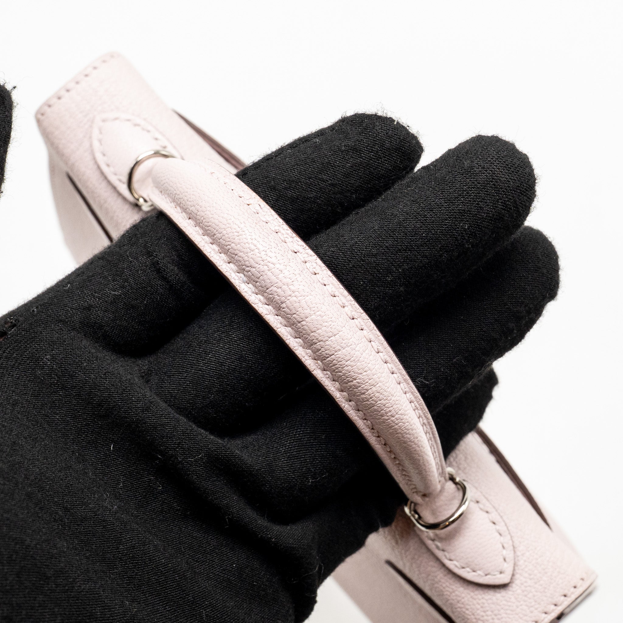 HERMES MINI KELLY II SPECIAL ORDER CHEVRE MYSORE LEATHER MAUVE PALE / GOLD SHW