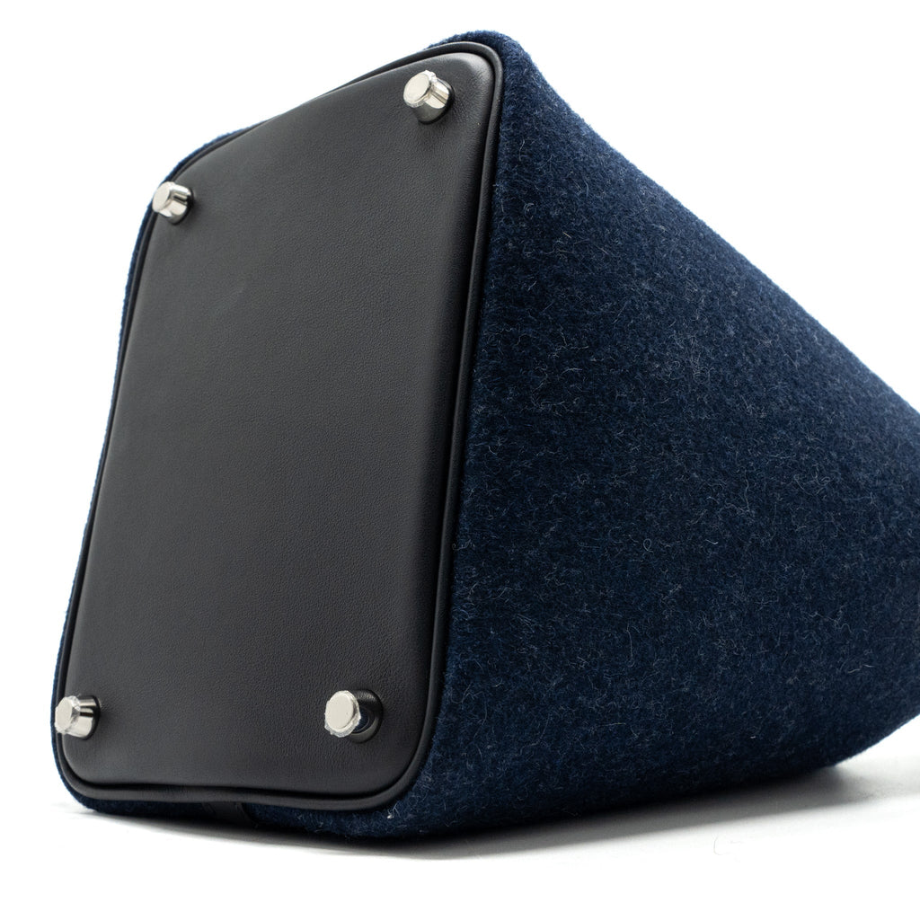 HERMES PICOTIN 18 FELT LOCK BAG BLUE NUIT / CABAN SHW