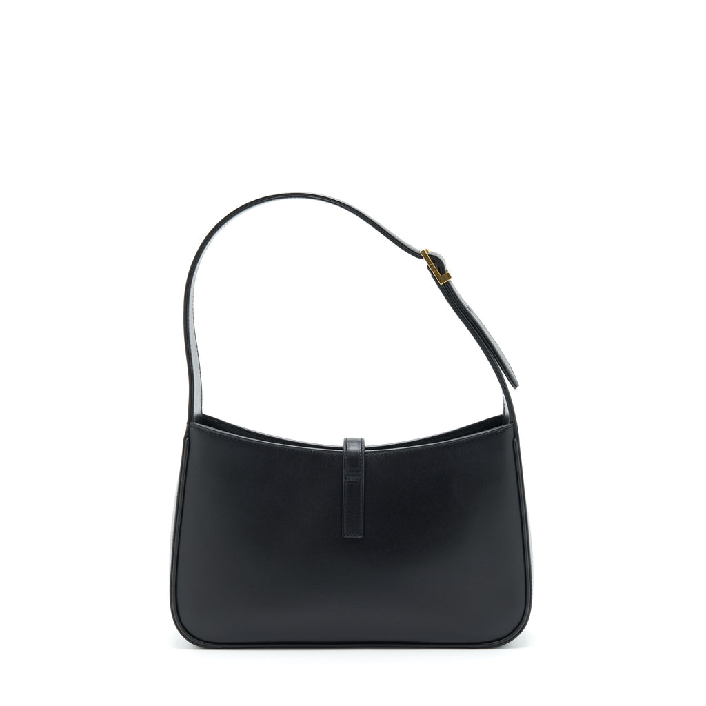 SAINT LAURENT/YSL LE5 A7 HOBO BAG SMOOTH CALFSKIN BLACK GHW