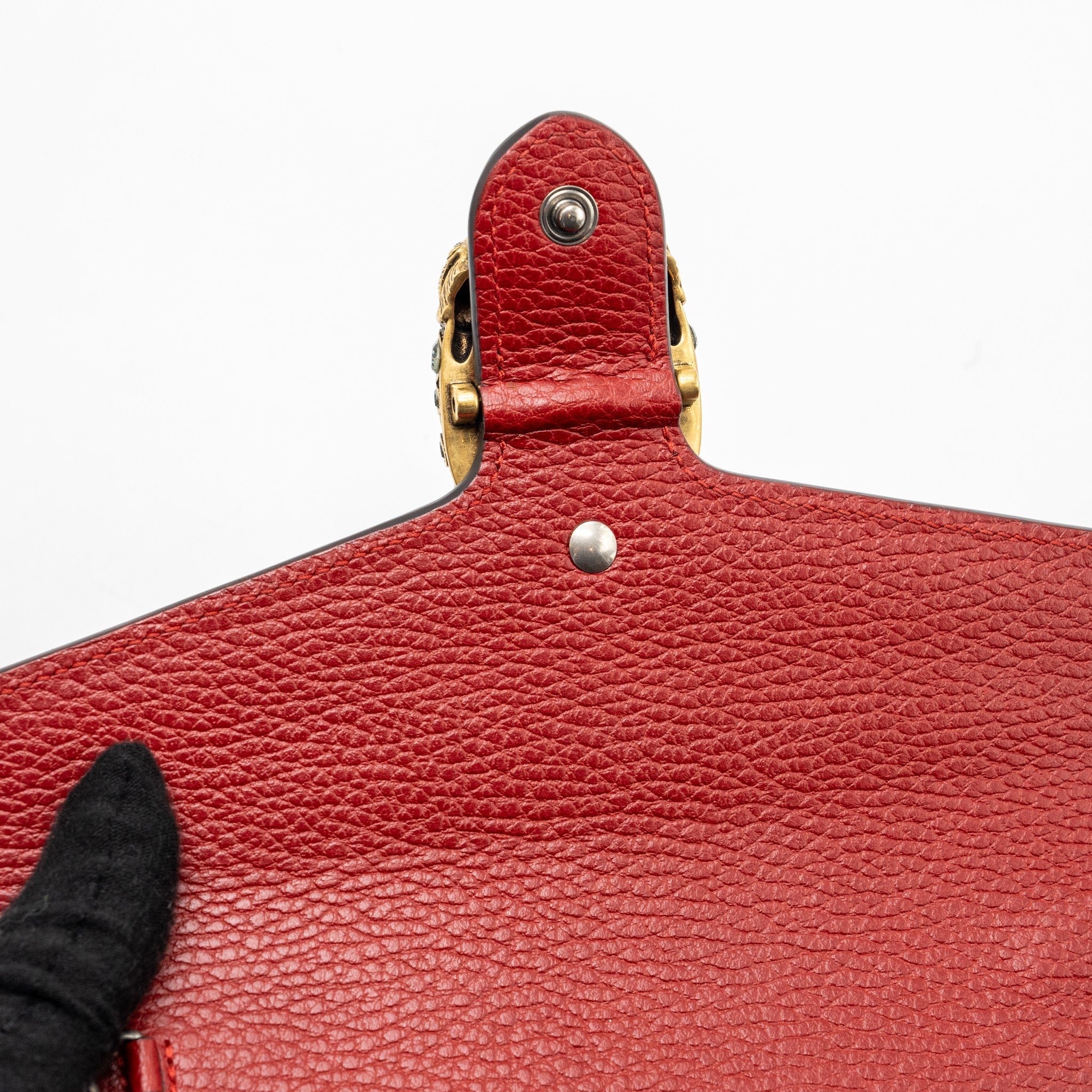 GUCCI DIONYSUS WALLET ON CHAIN CALFSKIN RED MULTICOLOUR HARDWARE