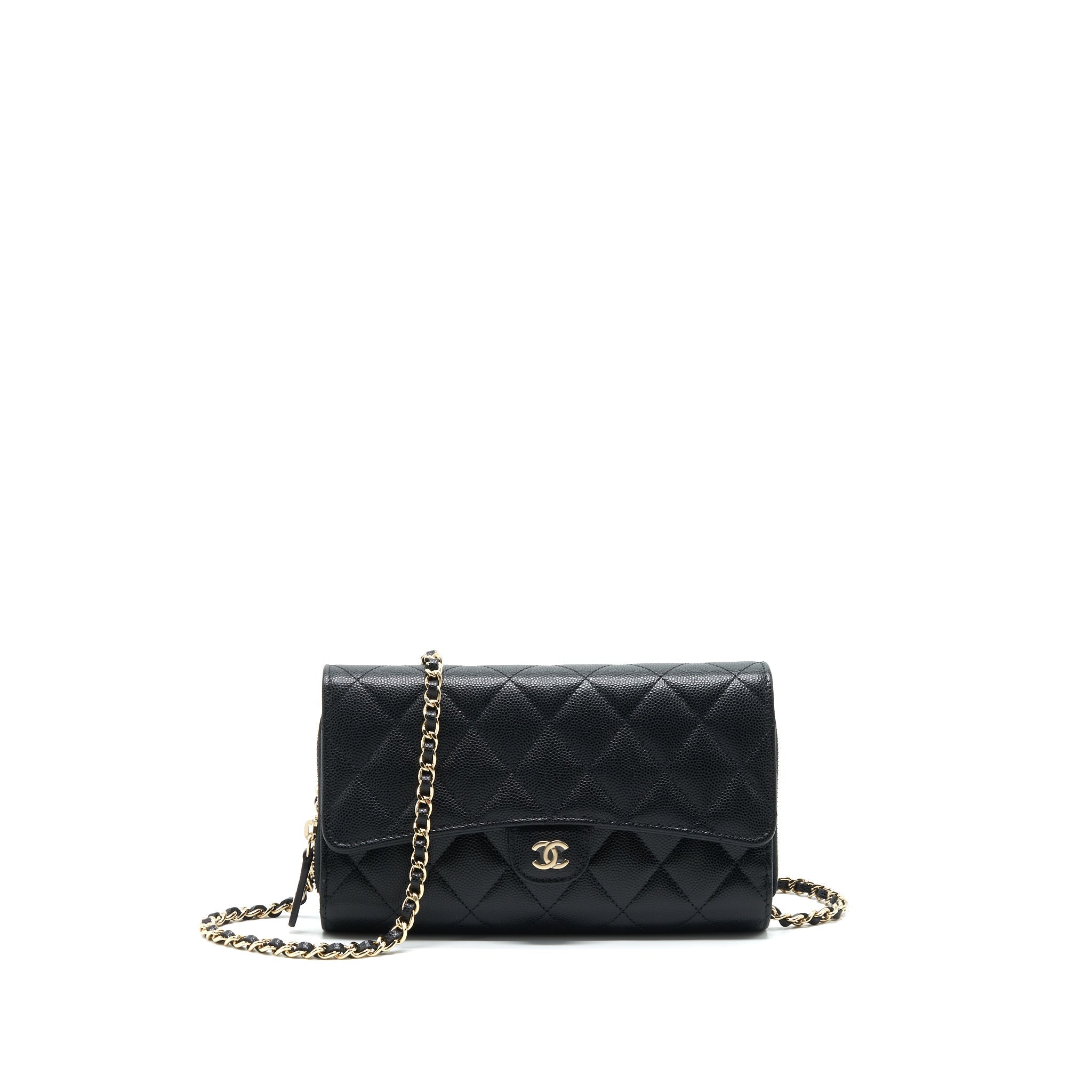 CHANEL 3 IN 1 WALLET ON CHAIN BLACK CAVIAR LGHW