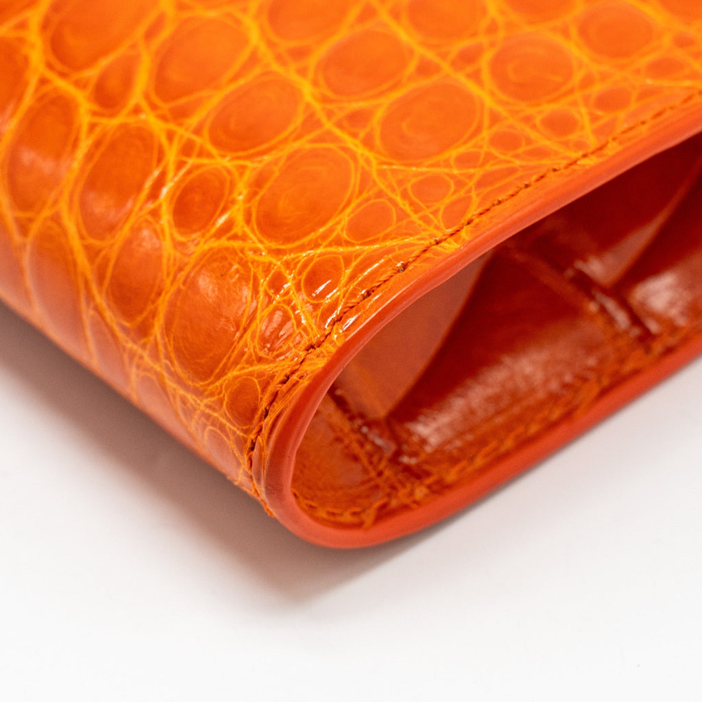 DELVAUX BRILLIANT POCHETTE ALLIGATOR PAPRIKA LGHW