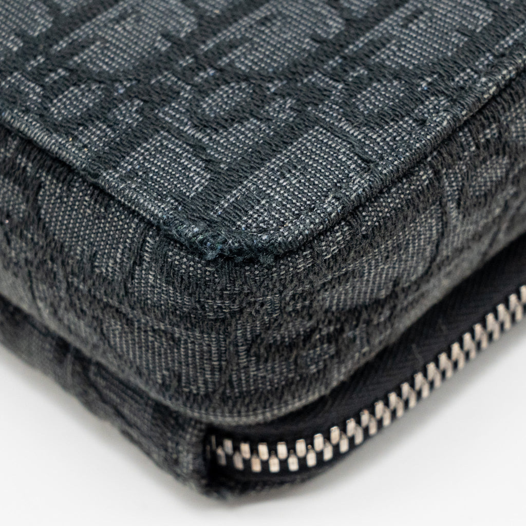 DIOR WALLET ON STRAP OBLIQUE CANVAS/LEATHER BLACK SHW