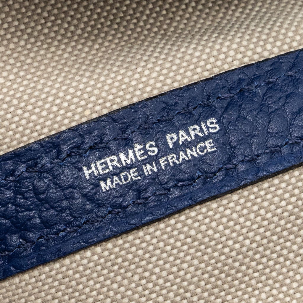 HERMES GARDEN POUCH 36 COUNTRY/SOIE TECH BLUE SAPHIR/PINK/BLUE AZTEQUE