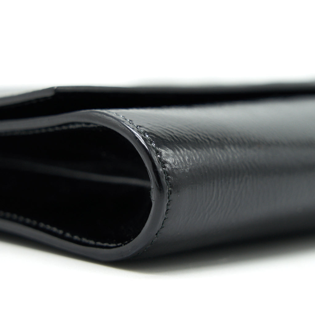 YSL PATENT LEATHER CLUTCH BLACK
