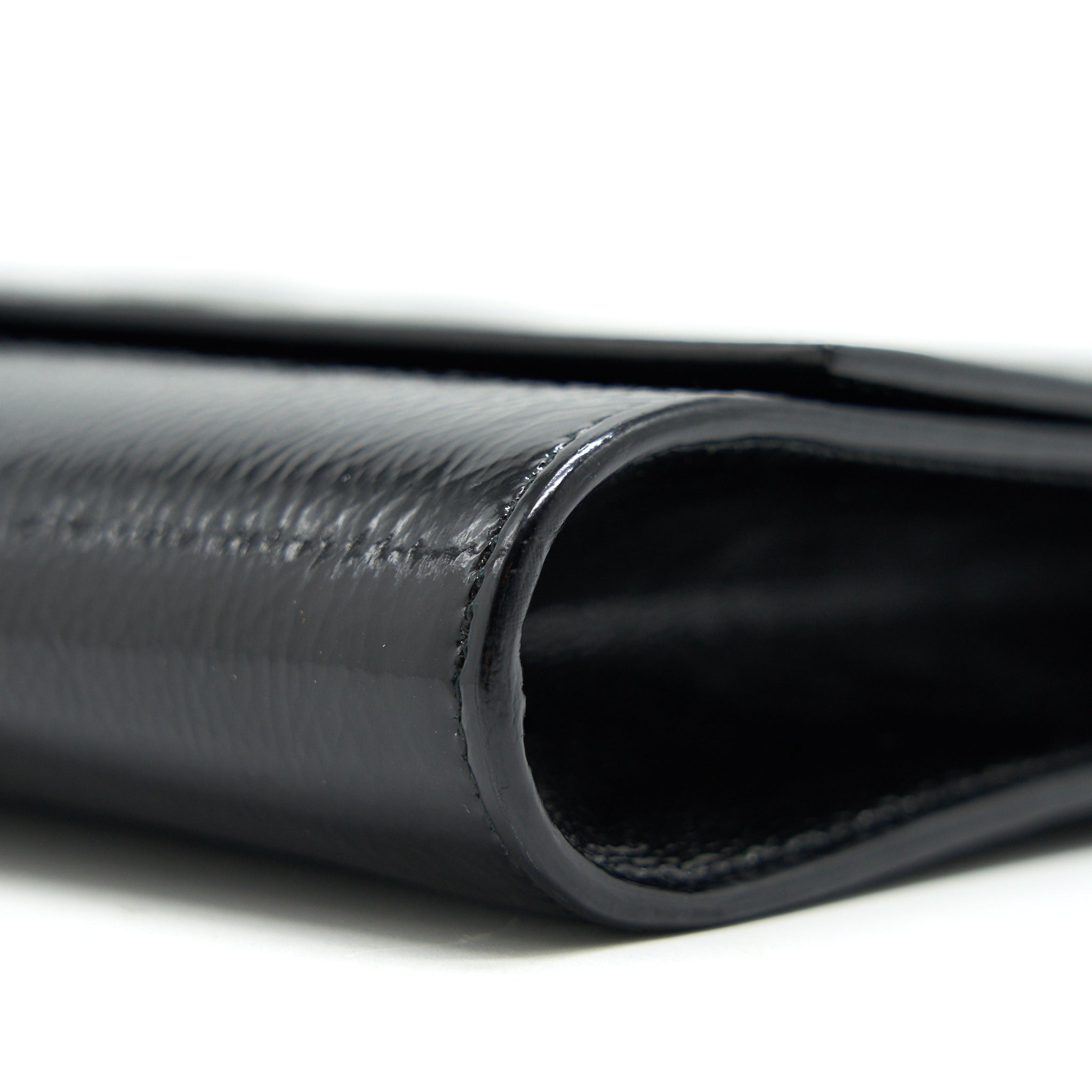 YSL PATENT LEATHER CLUTCH BLACK