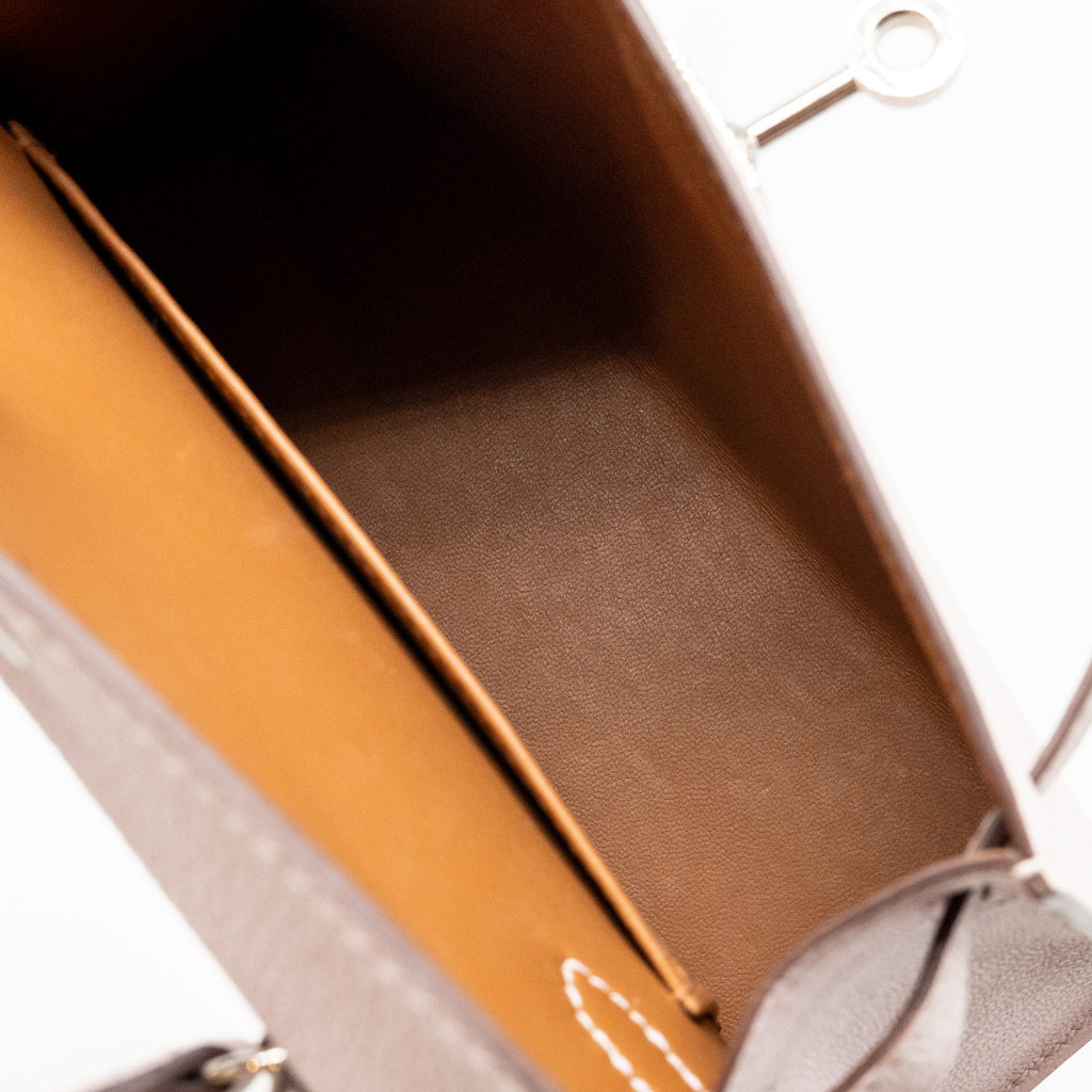 HERMES MINI KELLY II SPECIAL ORDER CHEVRE MYSORE LEATHER MAUVE PALE / GOLD SHW