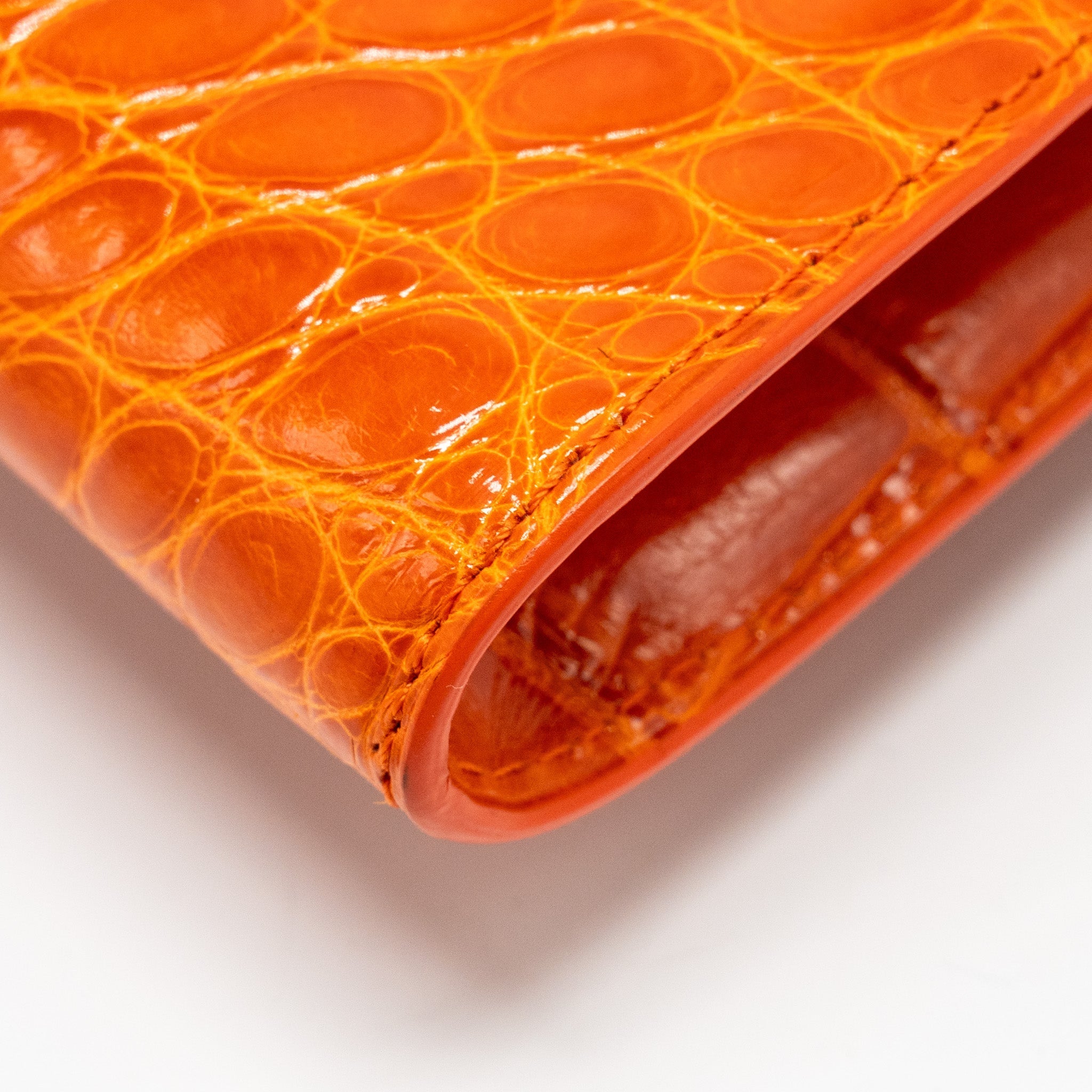 DELVAUX BRILLIANT POCHETTE ALLIGATOR PAPRIKA LGHW