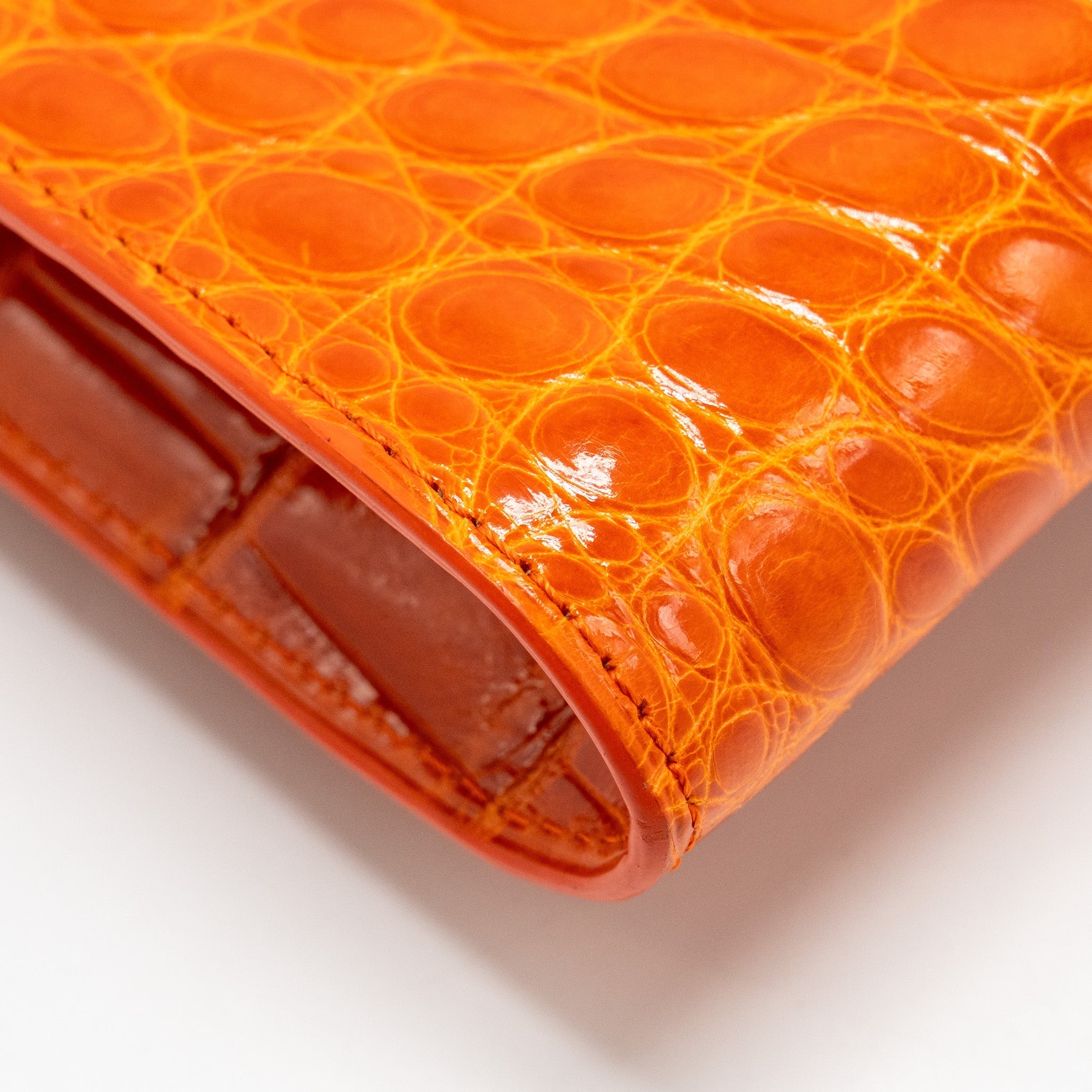DELVAUX BRILLIANT POCHETTE ALLIGATOR PAPRIKA LGHW