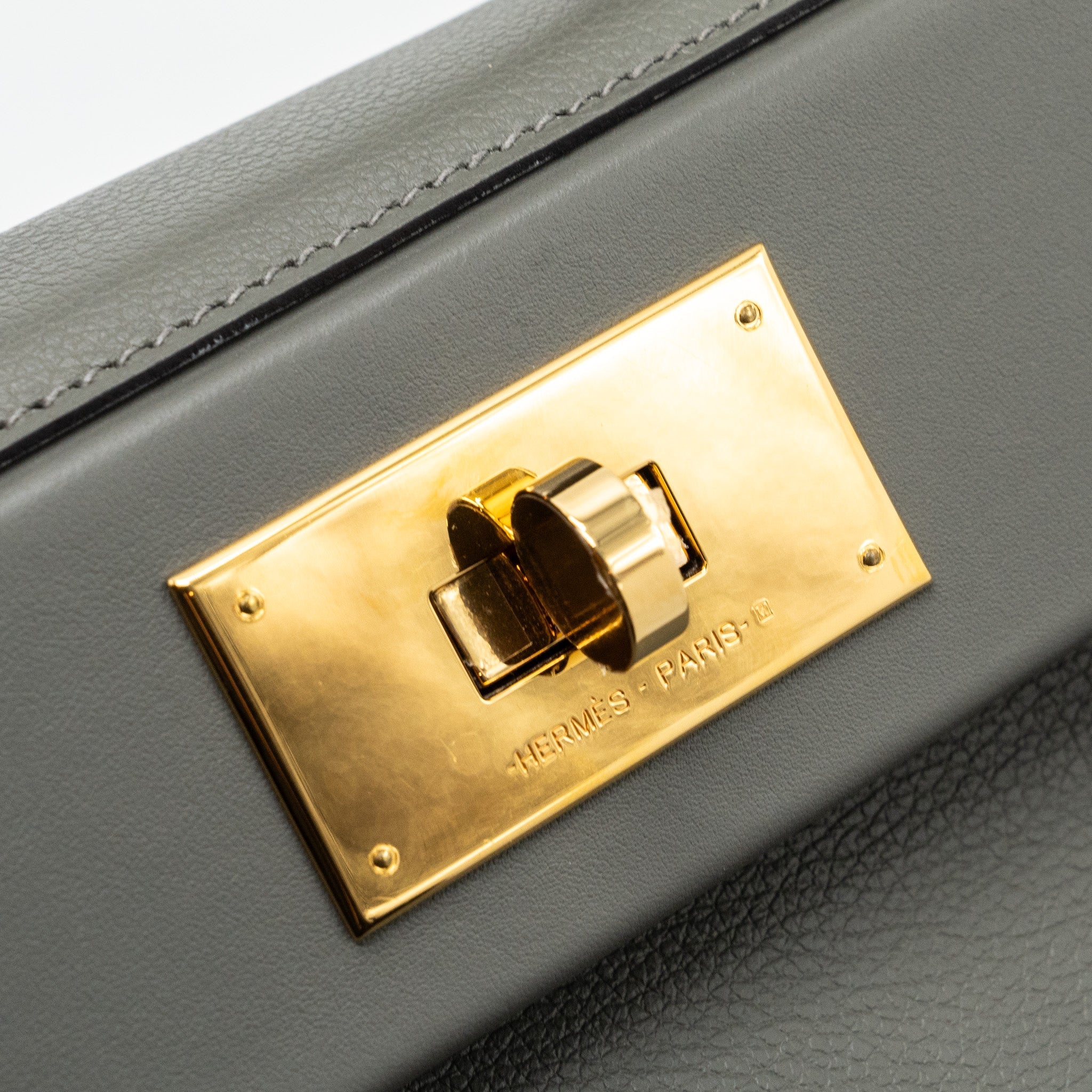 HERMES MINI 24/24 2424-21 BAG EVERCOLOR / SWIFT GRIS MEYER GHW