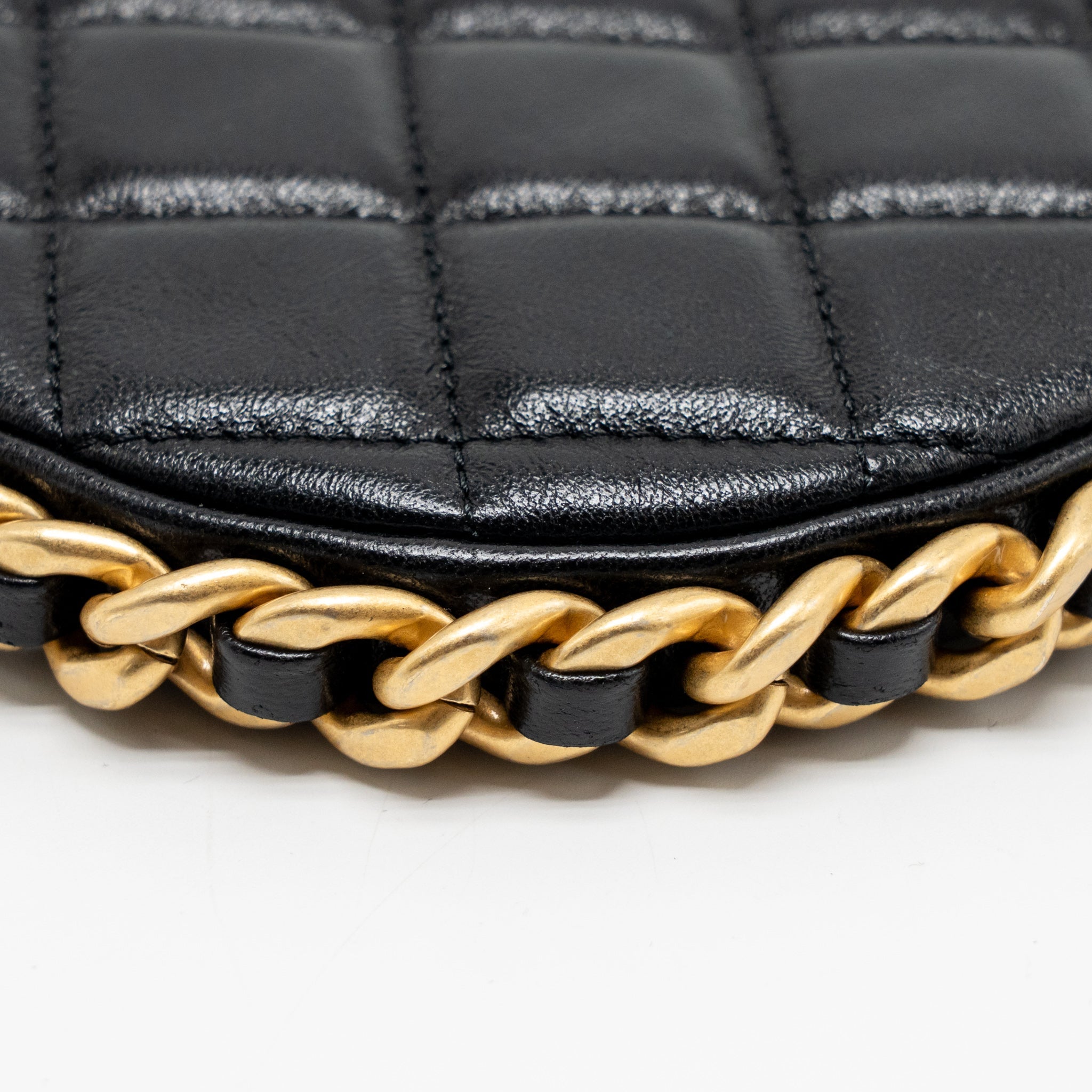 CHANEL 23B ROUND HOBO SHOULDER BAG LAMBSKIN BLACK GHW (MICROCHIP)