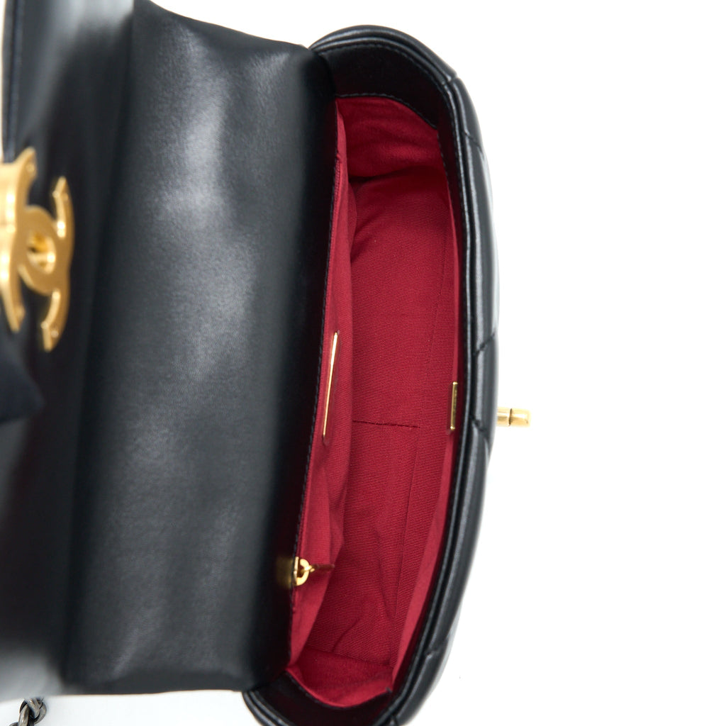 CHANEL SMALL 19 BAG LAMBSKIN BLACK MULTICOLOUR HARDWARE (MICROCHIP)