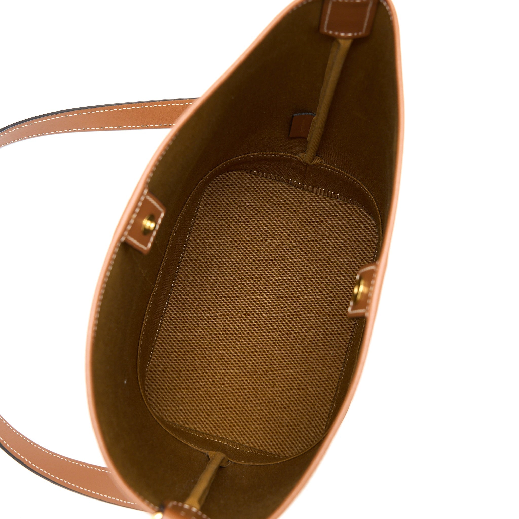CELINE SMALL BUCKET BAG TRIOMPHE CANVAS/CALFSKIN WHITE