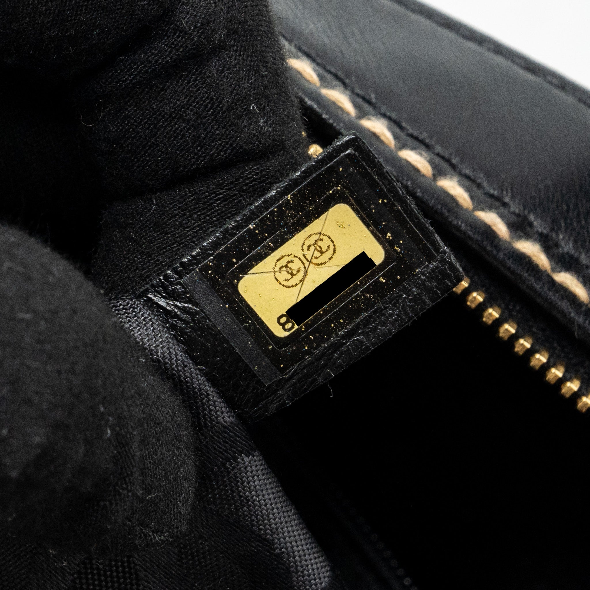 CHANEL VINTAGE WILD STITCH ZIP TOTE BAG CALFSKIN BLACK GHW