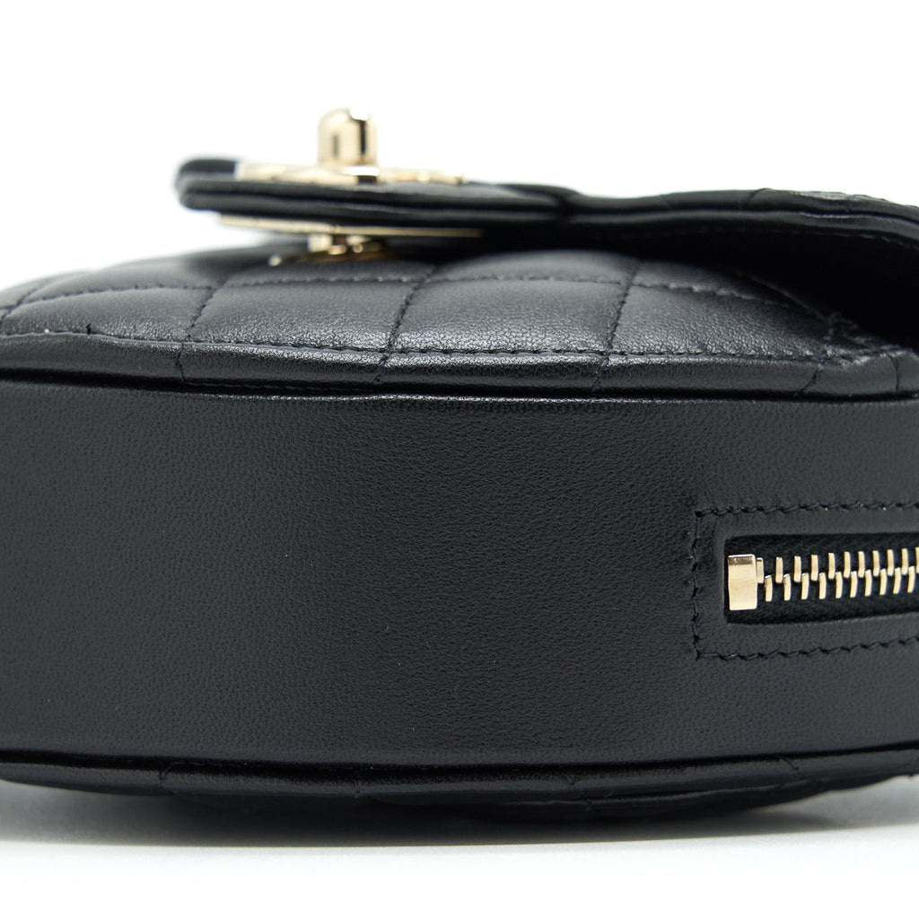 CHANEL 22S SMALL HEART BAG LAMBSKIN BLACK LGHW