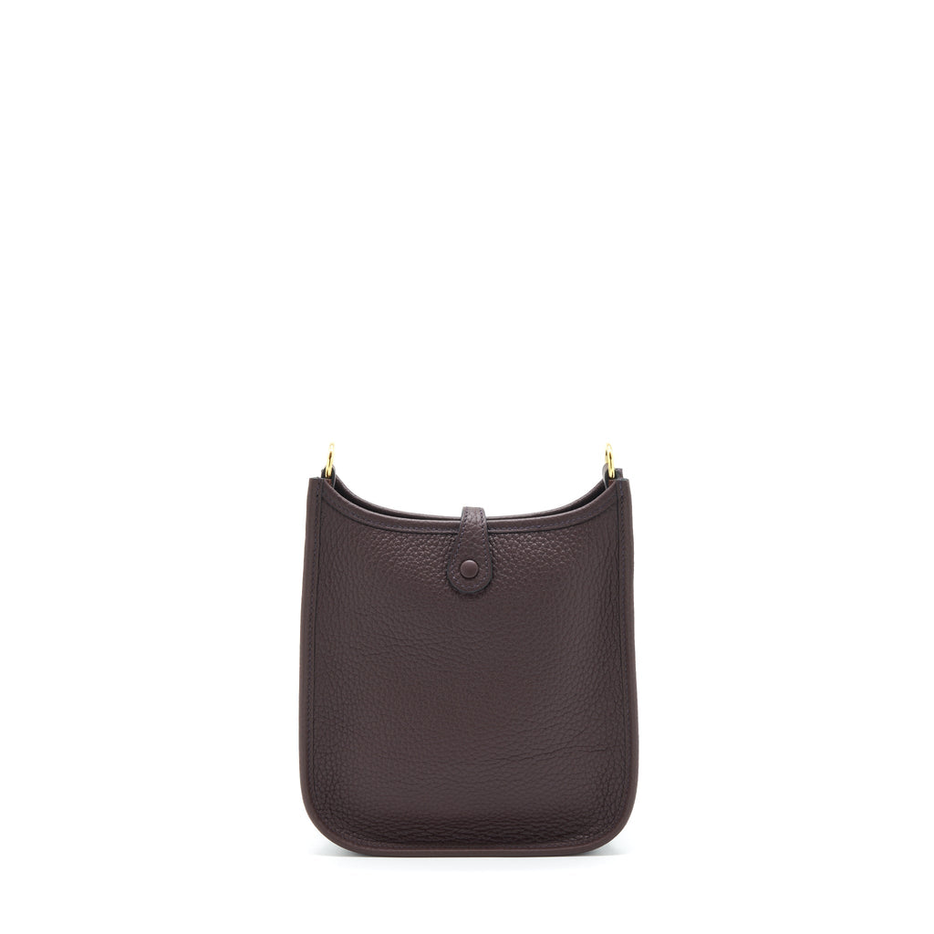 HERMES MINI EVELYNE CLEMENCE ROUGE SELLIER, WITH MULTICOLOUR STRAP GHW