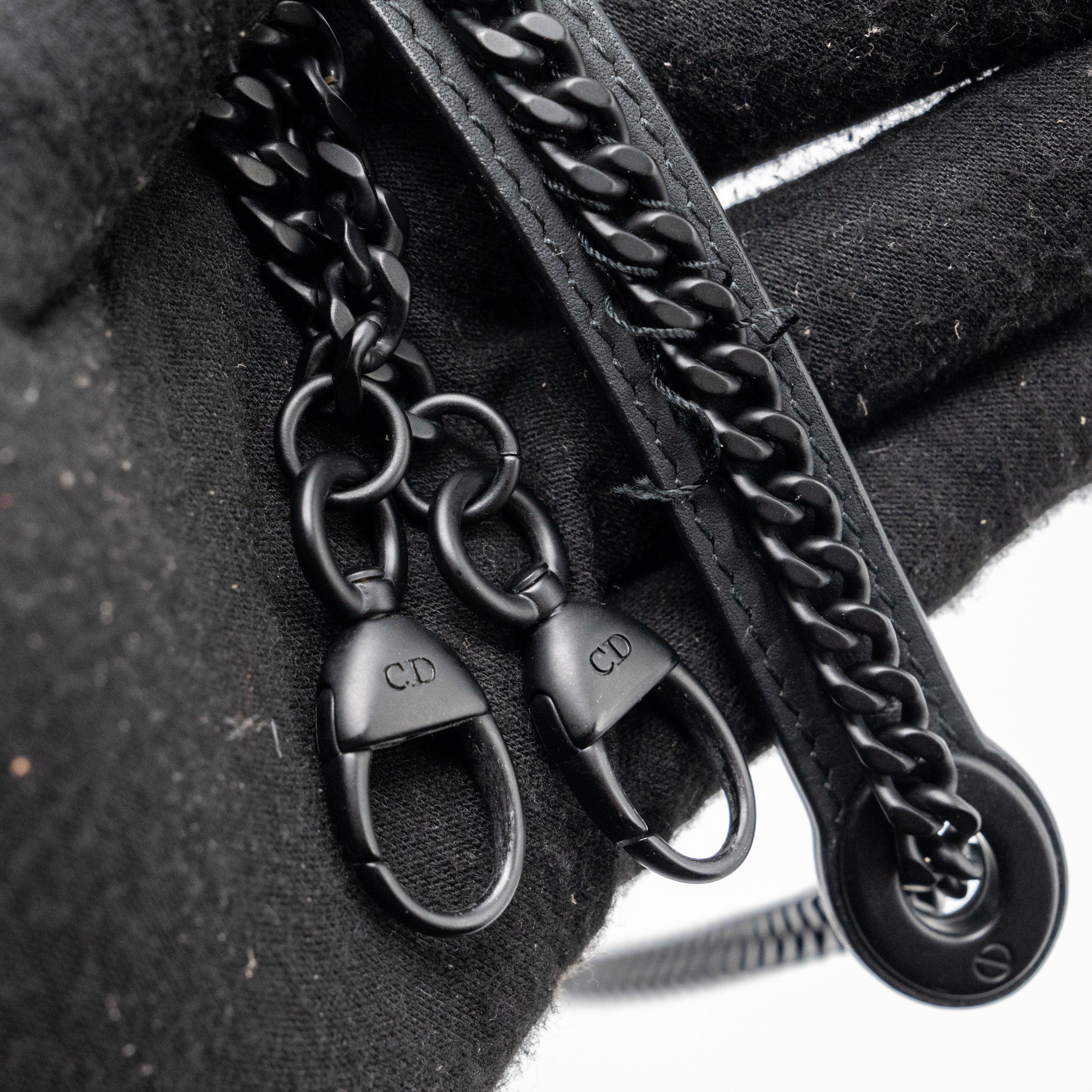 DIOR MINI LADY DIOR CANNAGE CALFSKIN BLACK WITH BLACK HARDWARE