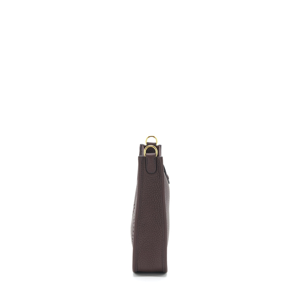 HERMES MINI EVELYNE CLEMENCE ROUGE SELLIER, WITH MULTICOLOUR STRAP GHW