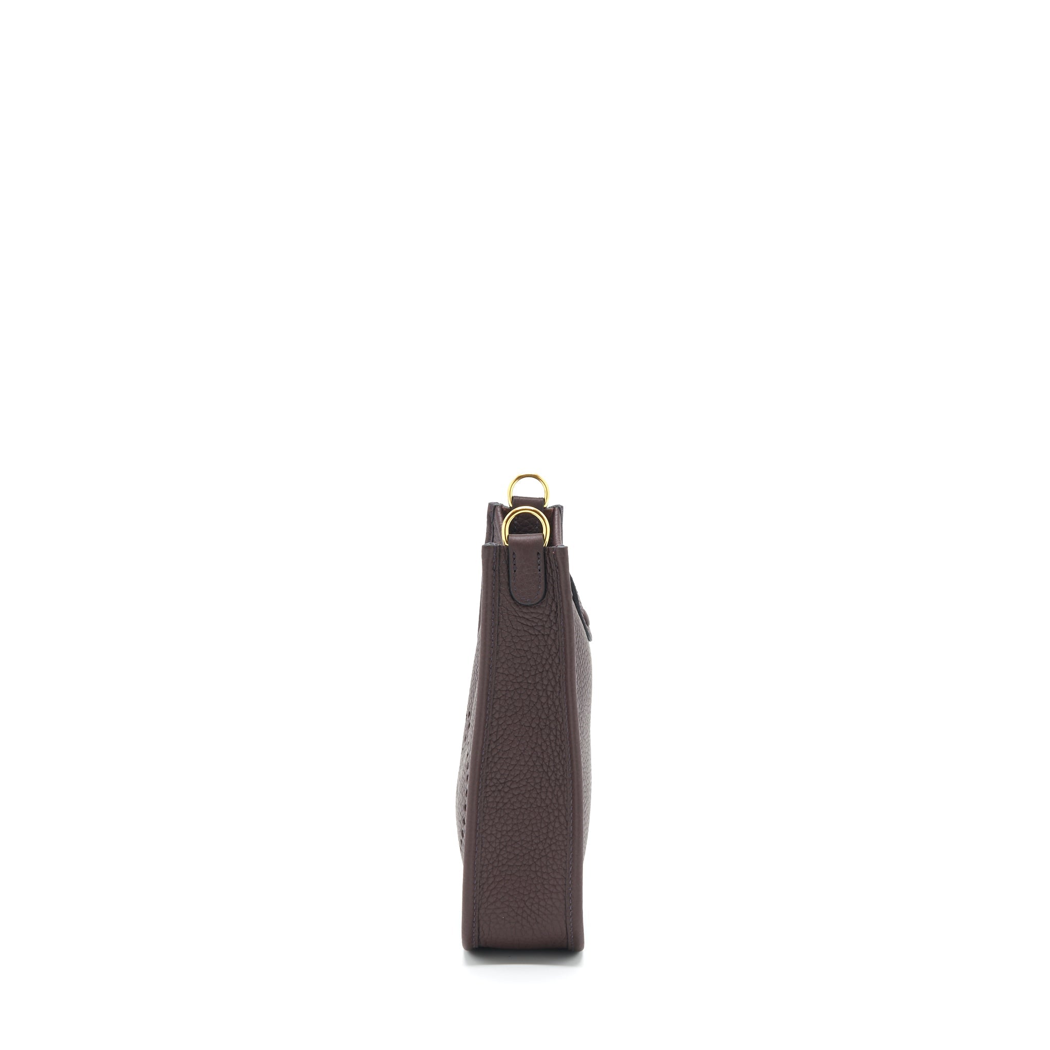 HERMES MINI EVELYNE CLEMENCE ROUGE SELLIER, WITH MULTICOLOUR STRAP GHW