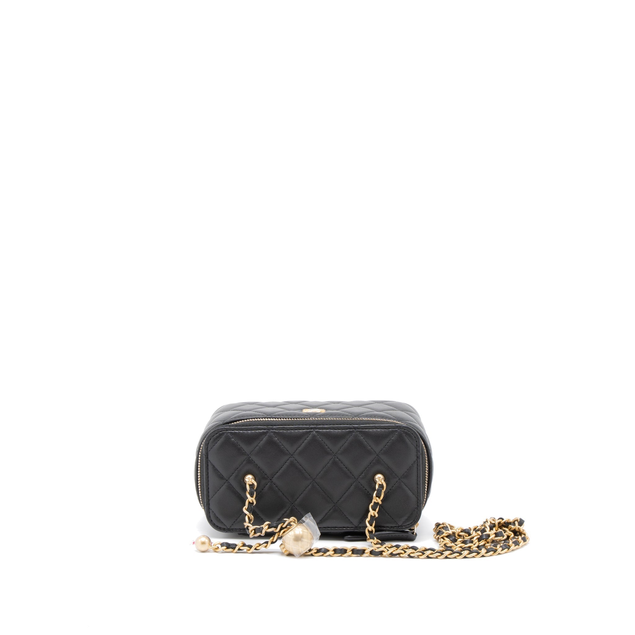 CHANEL 23C PEARL CRUSH LONG VANITY LAMBSKIN BLACK BRUSHED GHW (MICROCHIP)