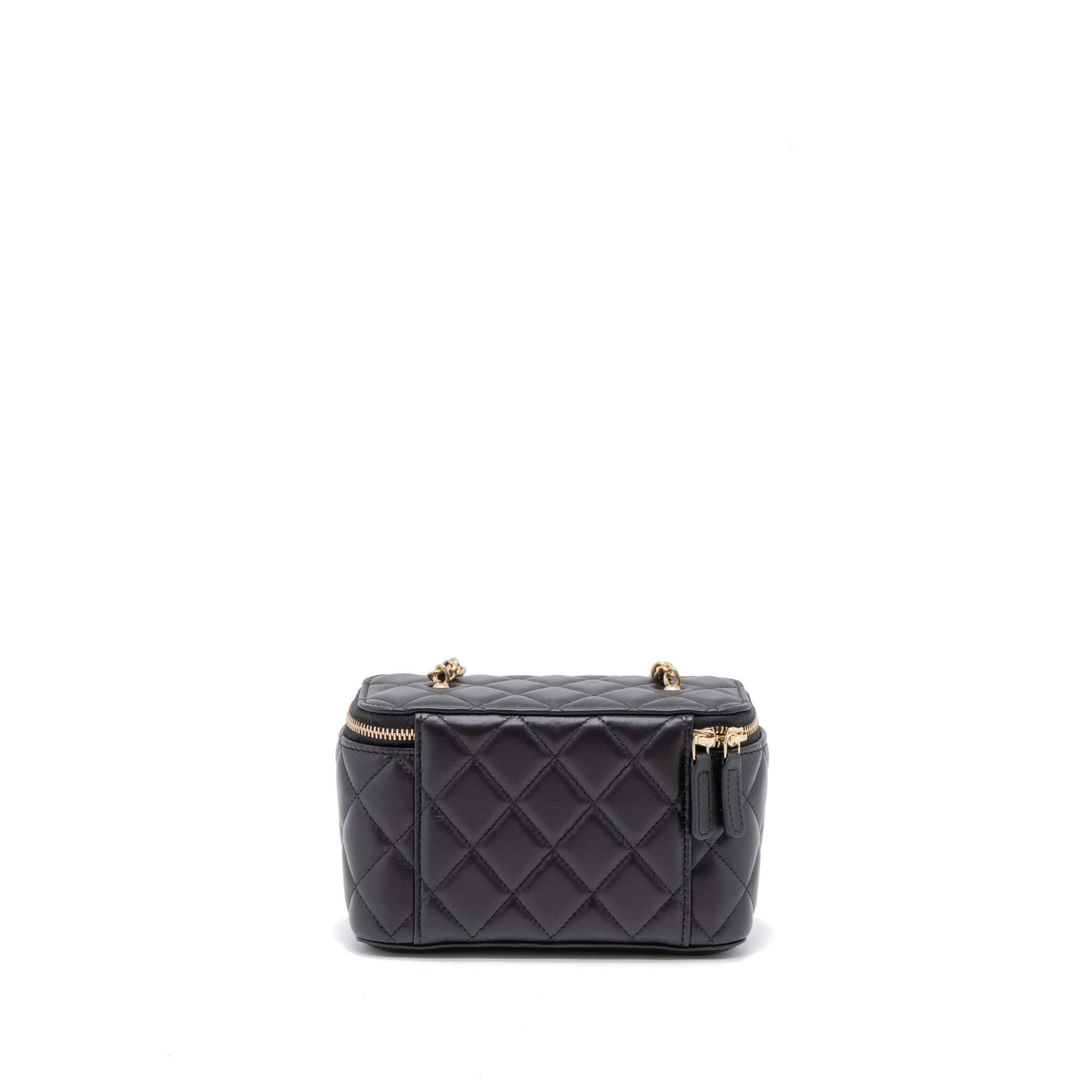 CHANEL 23C PEARL CRUSH LONG VANITY LAMBSKIN BLACK BRUSHED GHW (MICROCHIP)