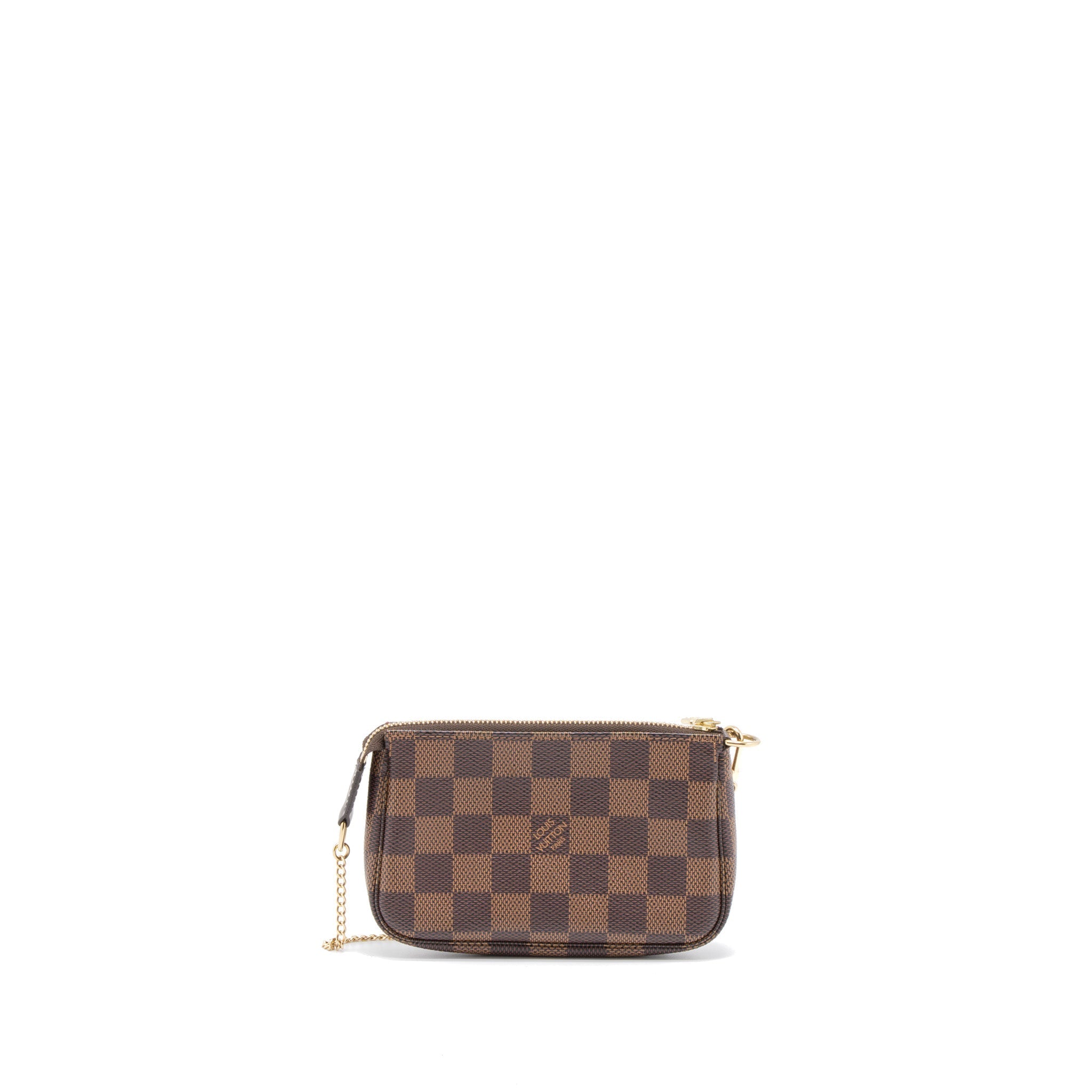 LOUIS VUITTON MINI POCHETTE ACCESSORIES DAMIER EBENE CANVAS GHW