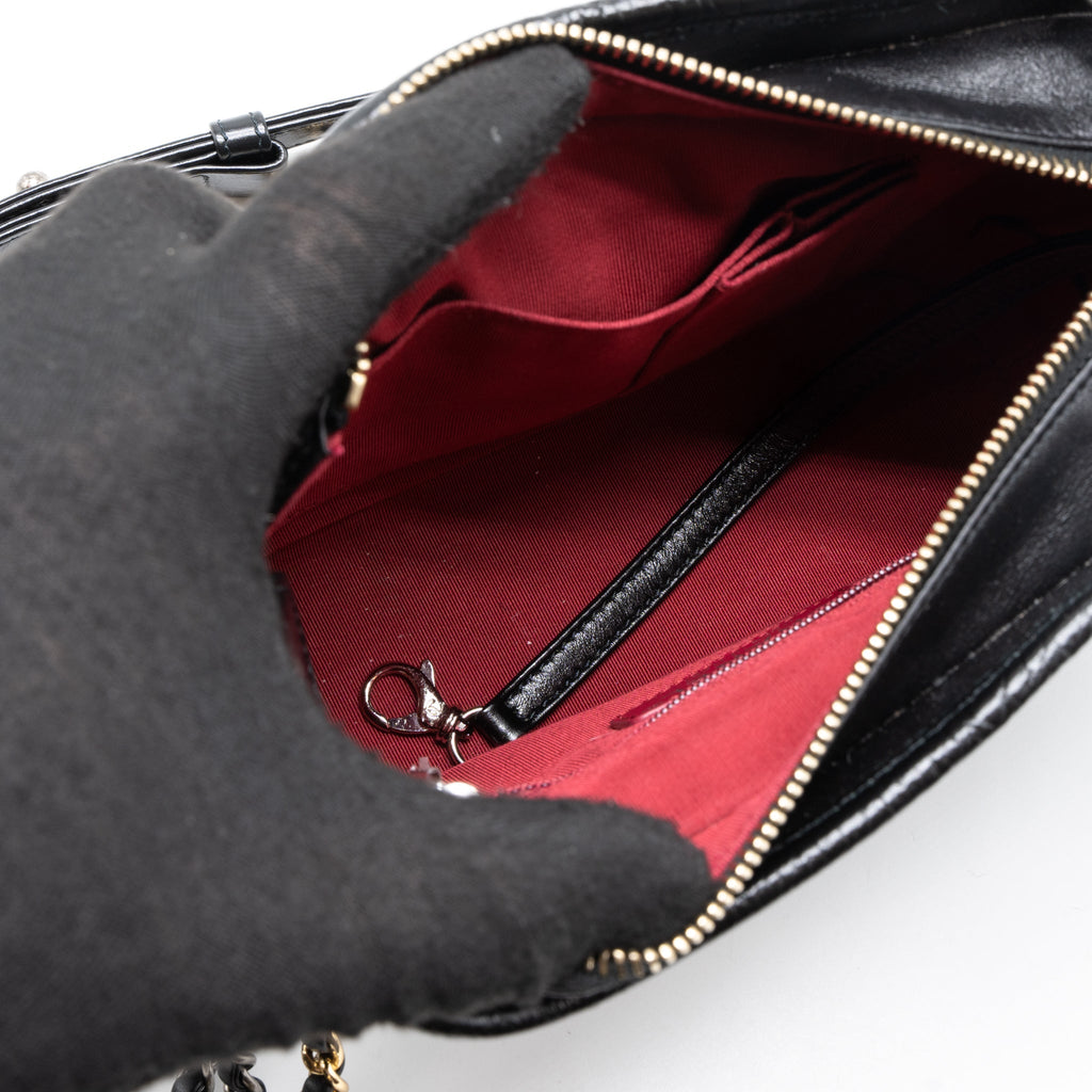 CHANEL SMALL GABRIELLE HOBO BAG AGED CALFSKIN BLACK MULTICOLOUR HARDWARE