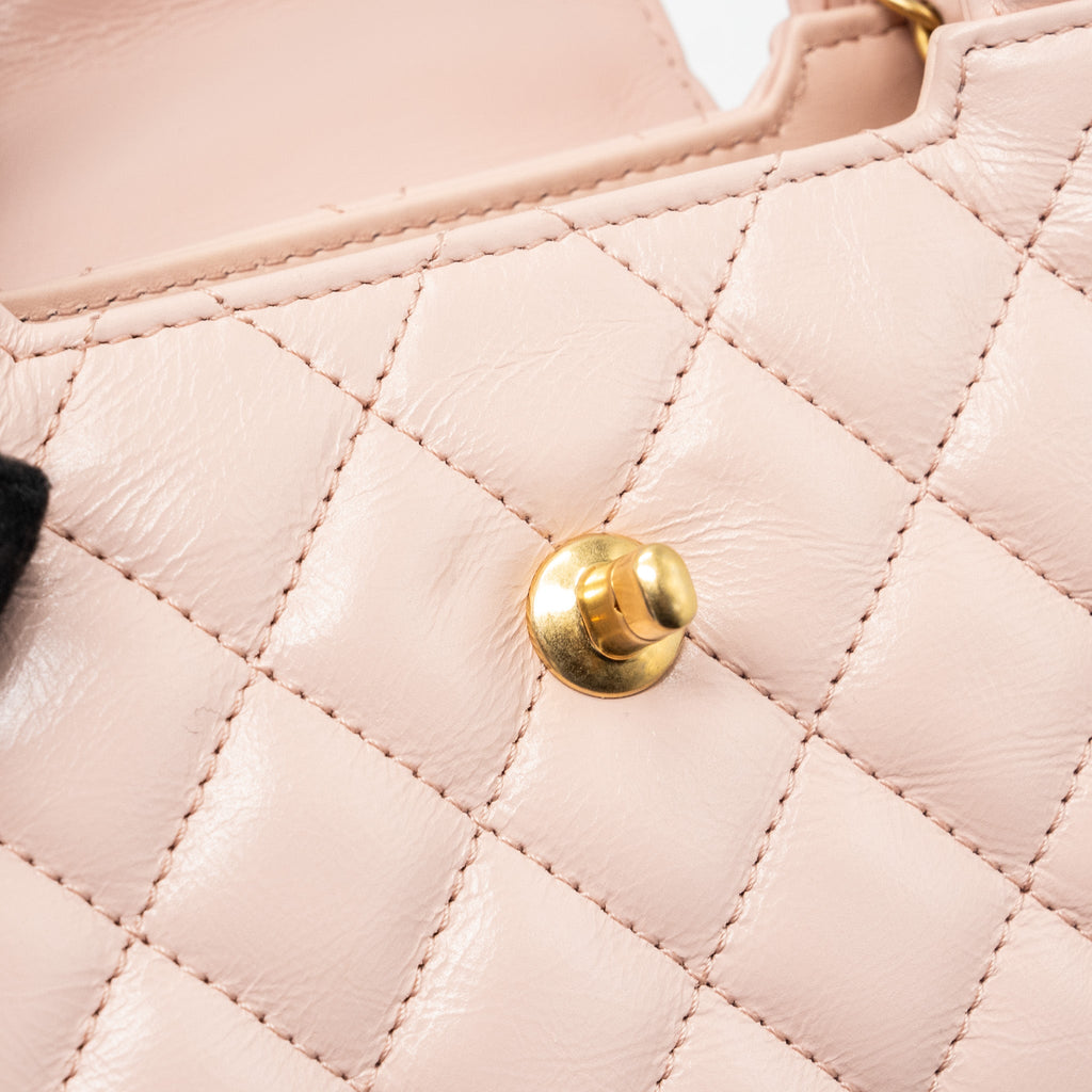 CHANEL 23K MINI SHOPPING TOTE CALFSKIN LIGHT PINK GHW(MICROCHIP)