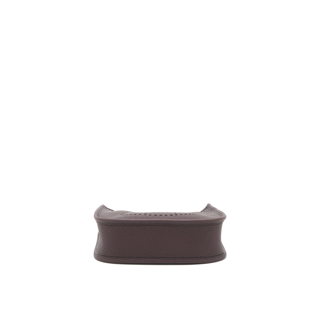 HERMES MINI EVELYNE CLEMENCE ROUGE SELLIER, WITH MULTICOLOUR STRAP GHW
