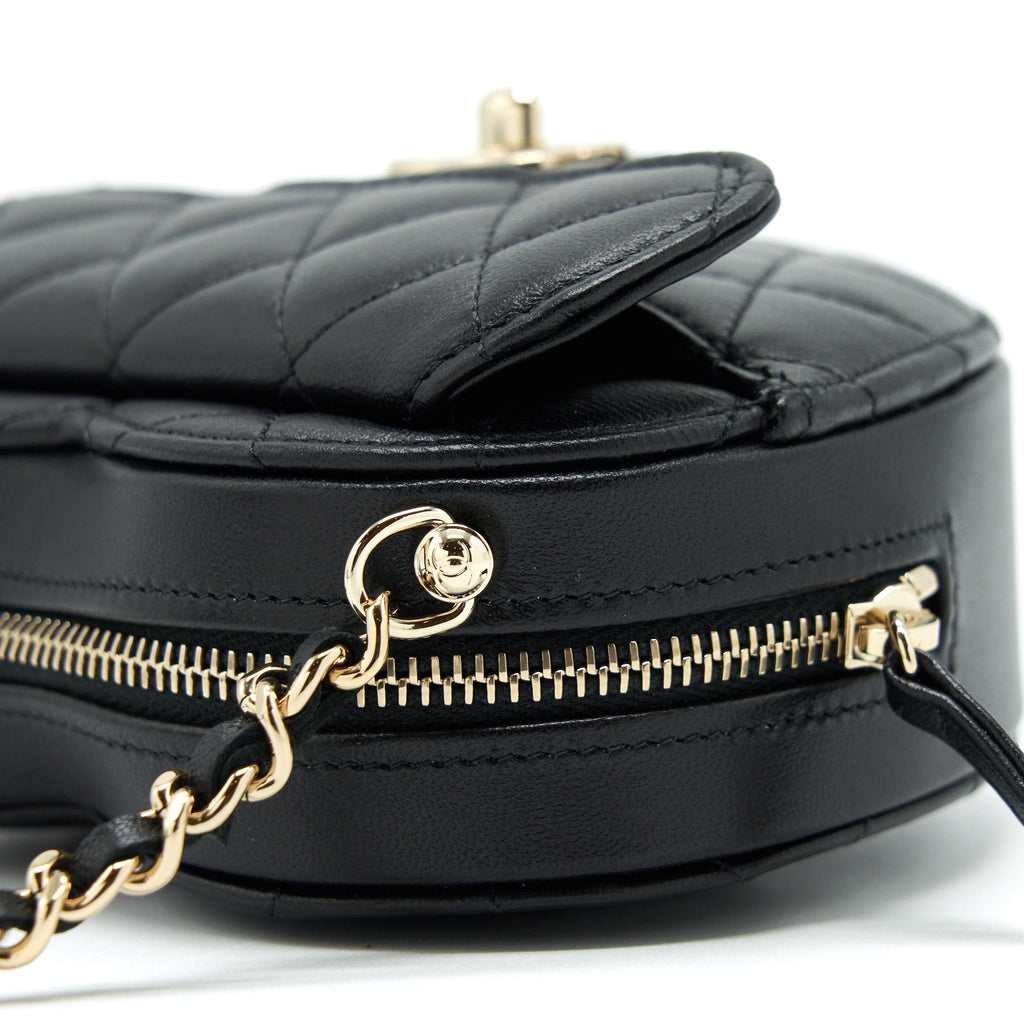 CHANEL 22S SMALL HEART BAG LAMBSKIN BLACK LGHW