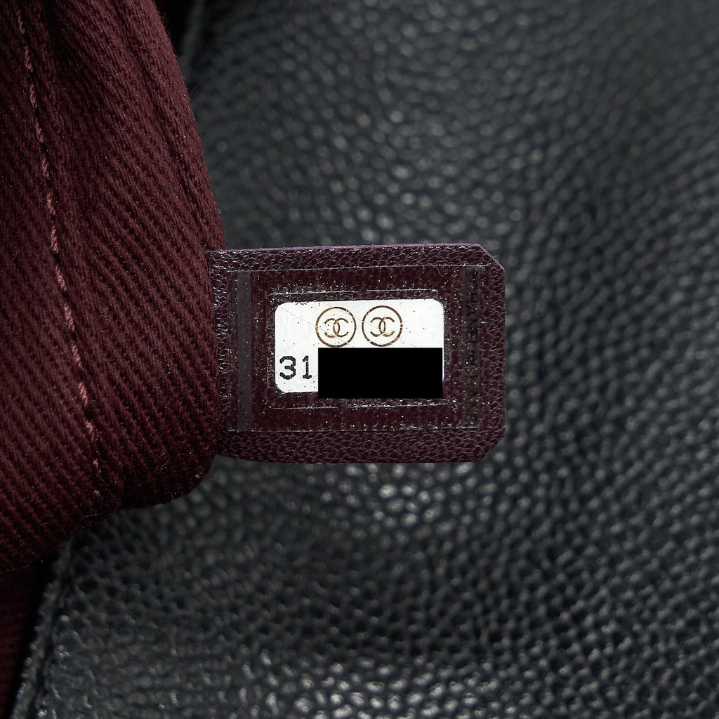 CHANEL SMALL BUSINESS AFFINITY CAVIAR BLACK LGHW