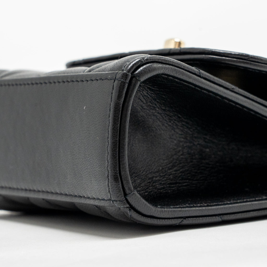 CHANEL MINI TRENDY CC CLUTCH WITH CHAIN LAMBSKIN BLACK LGHW