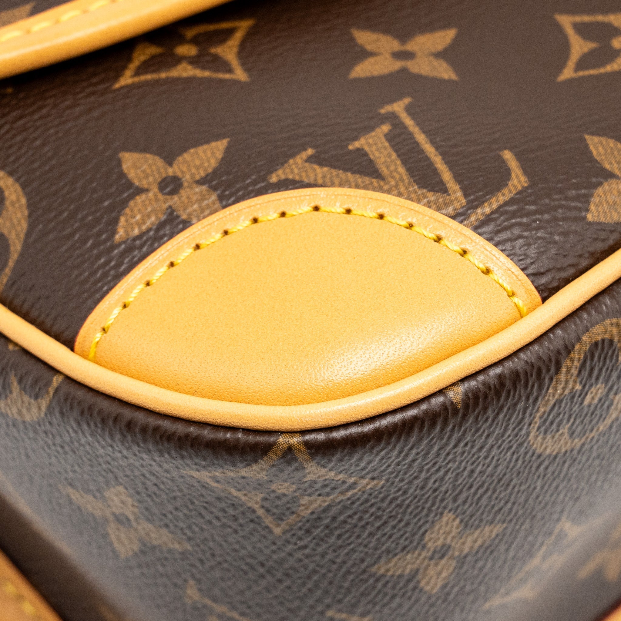 LOUIS VUITTON DIANE BAG WITH FUCHSIA STRAP MONOGRAM CANVAS GHW