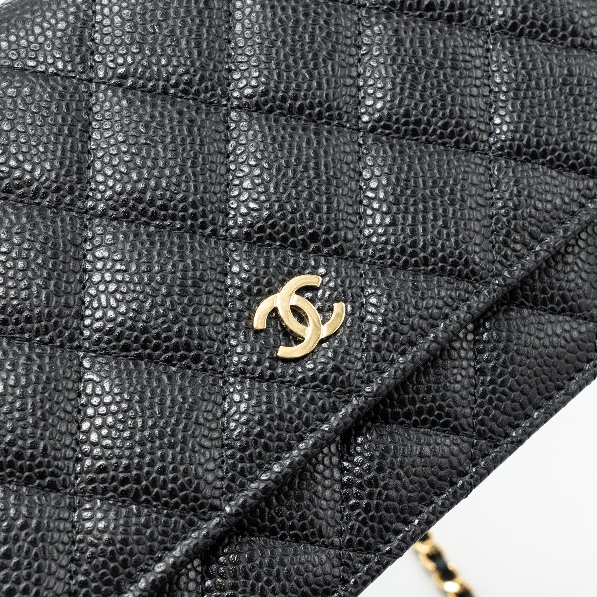 CHANEL CLASSIC WALLET ON CHAIN CAVIAR BLACK GHW