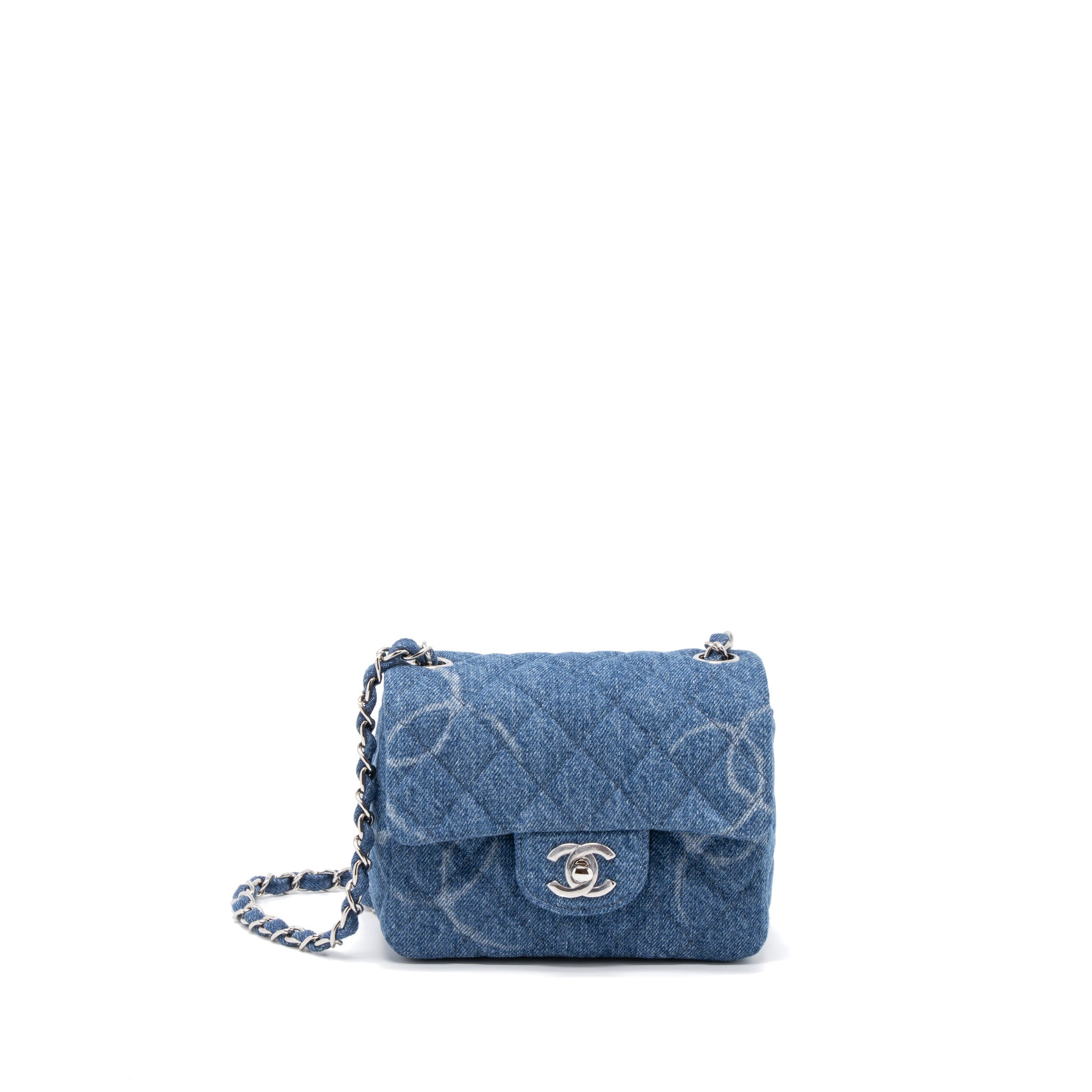 CHANEL MINI SQUARE FLAP BAG DENIM SHW