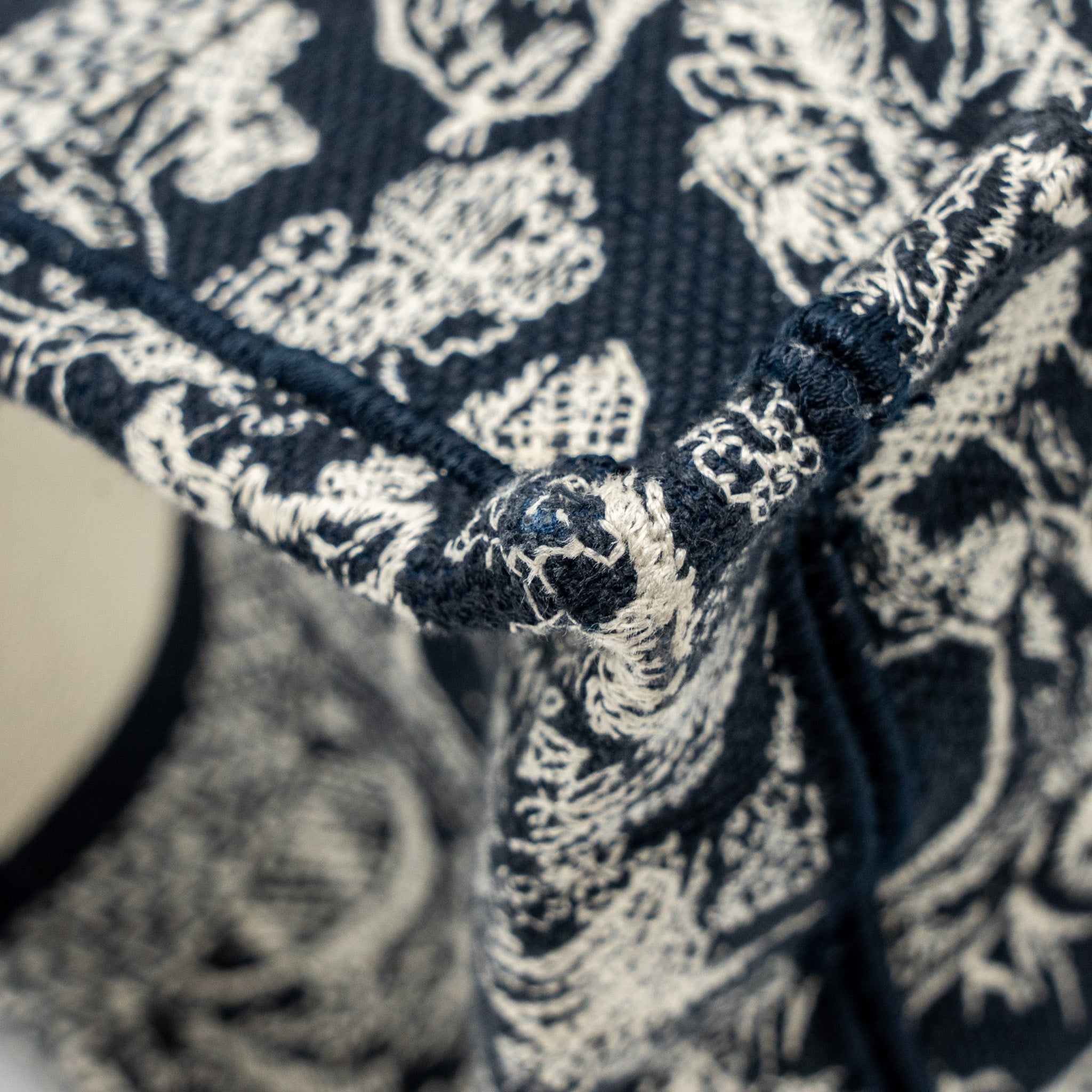 DIOR SMALL BOOK TOTE BLUE/WHITE TOILE DE JOUY REVERSE EMBROIDERY