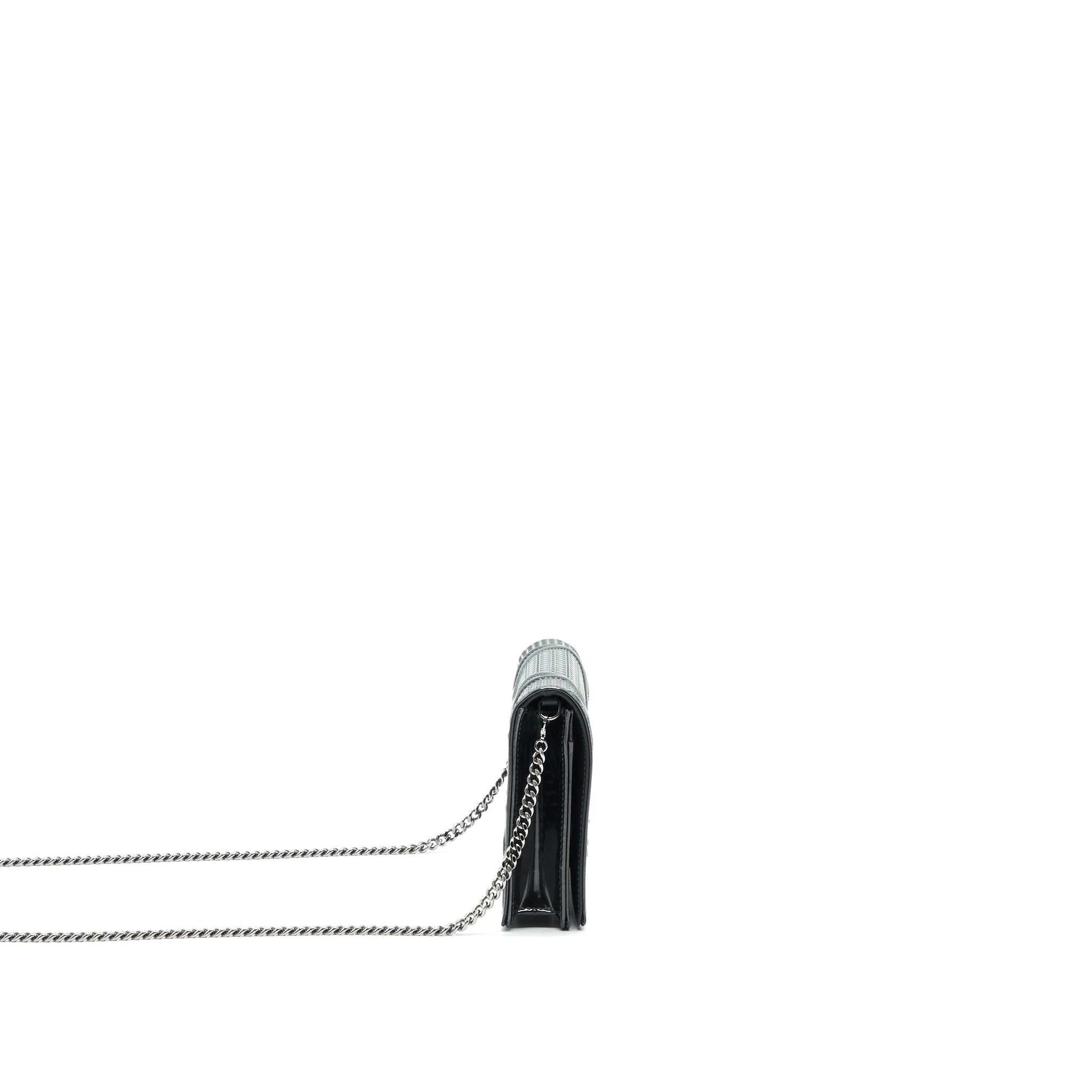DIOR DIORAMA WALLET ON CHAIN METALLIC BLACK SHW