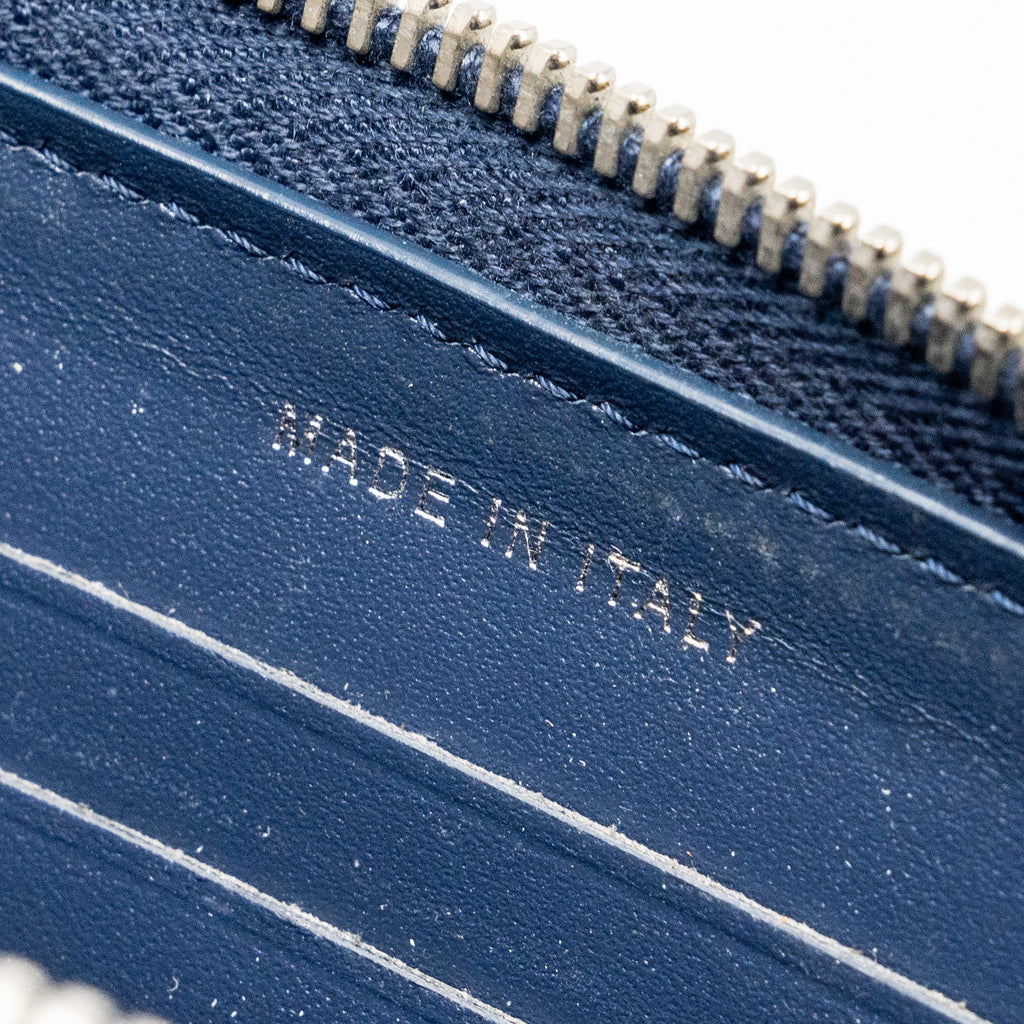 CHANEL DOUBLE ZIP WALLET PATENT NAVY SHW