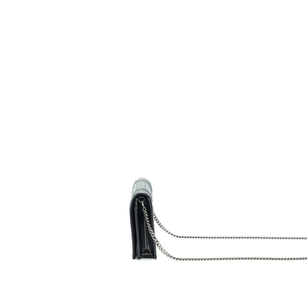 DIOR DIORAMA WALLET ON CHAIN METALLIC BLACK SHW