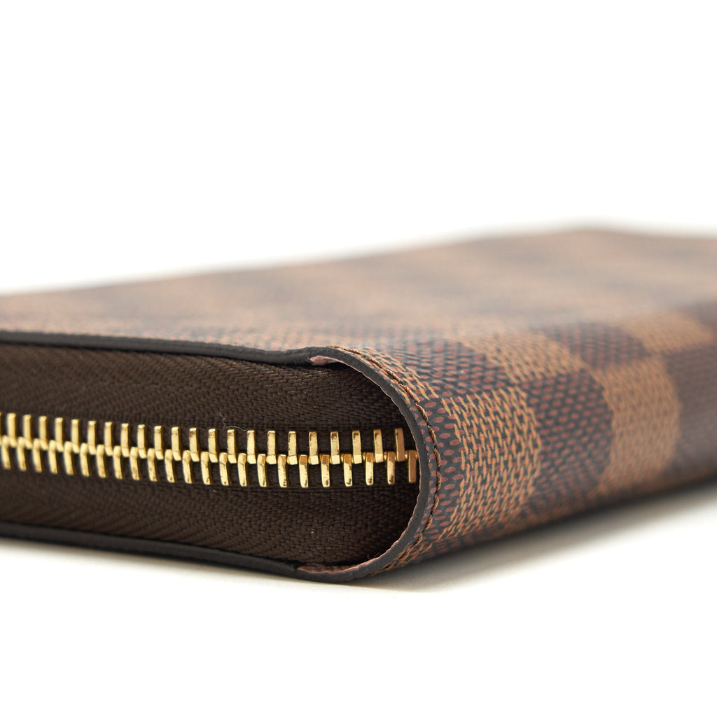 LOUIS VUITTON ZIPPY WALLET DAMIER EBENE CANVAS / ROSE BALLERINE