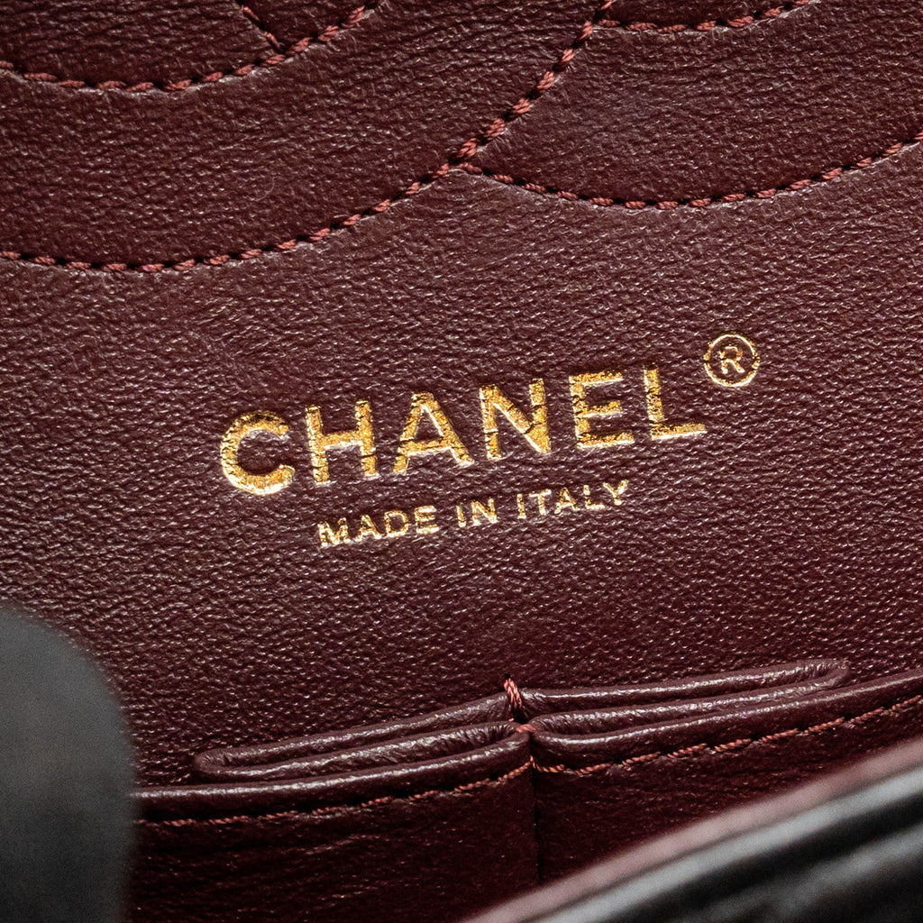 CHANEL LARGE 2.55 REISSUE FLAP BAG AGED CALFSKIN BLACK GHW