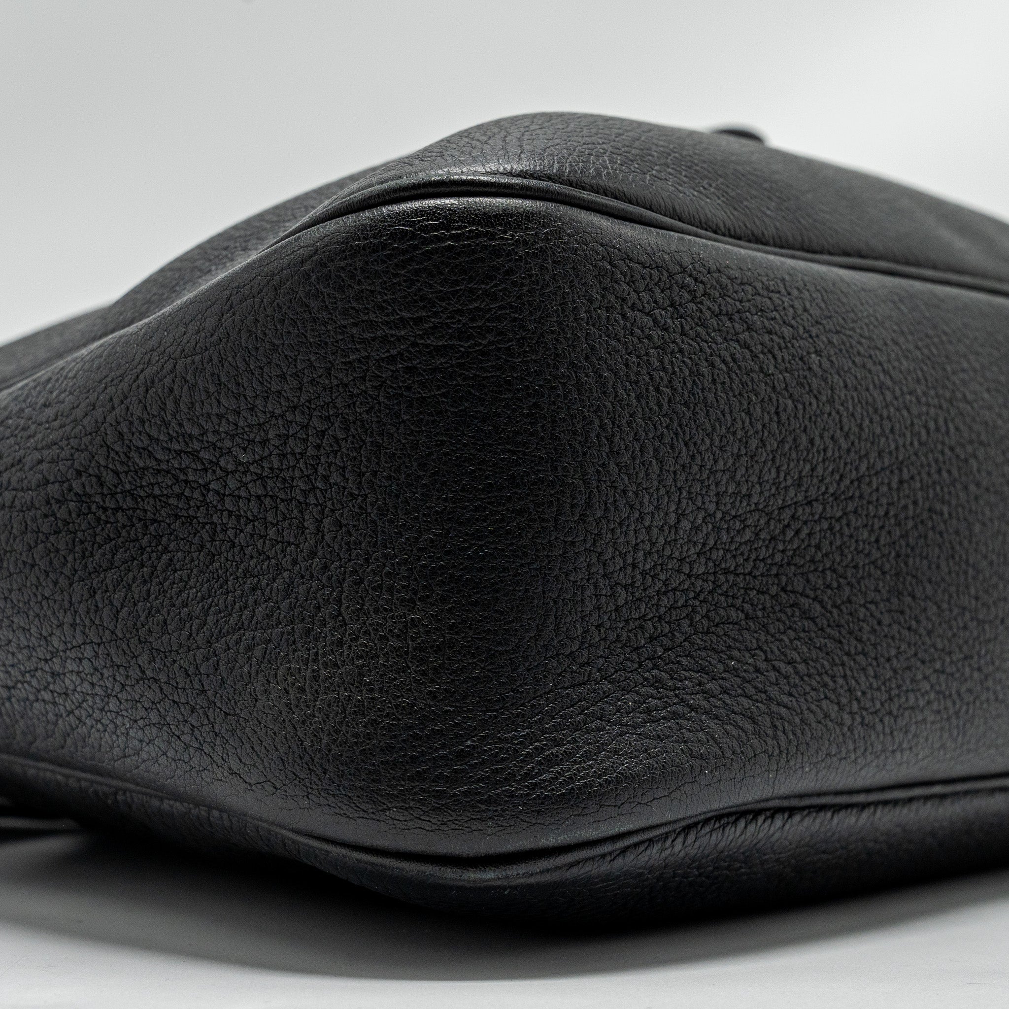 HERMES VINTAGE CHRISTINE BAG LEATHER BLACK SHW