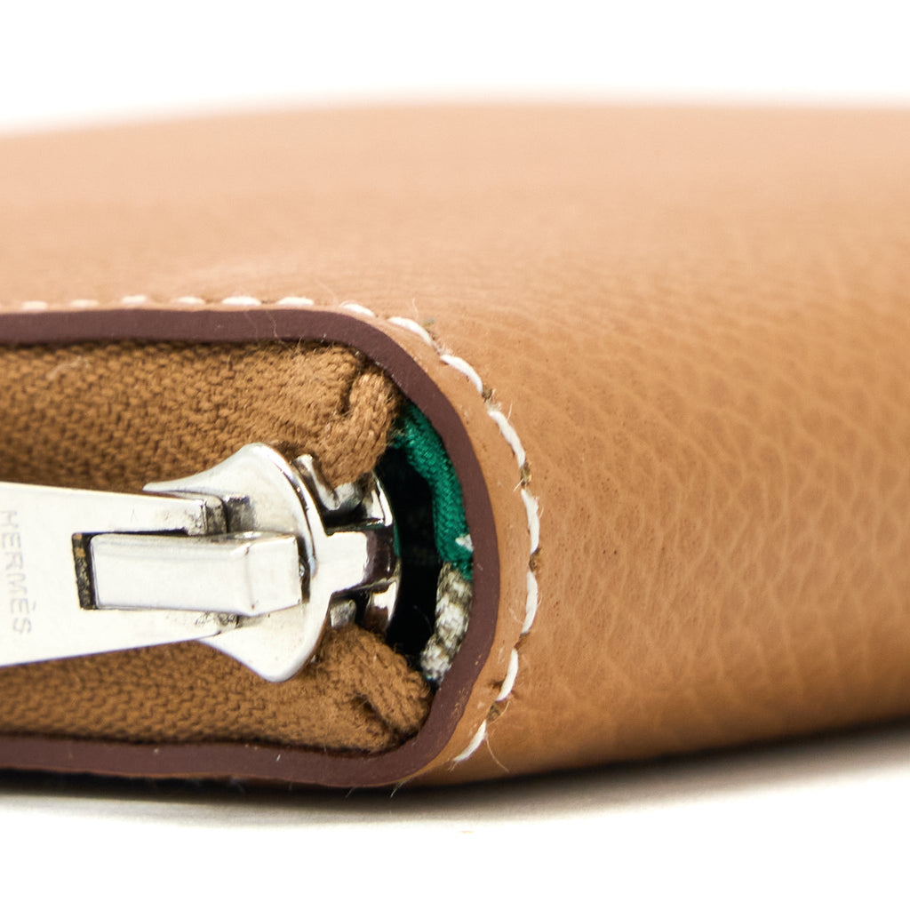 HERMES SILK IN COMPACT WALLET EPSOM GOLD SHW