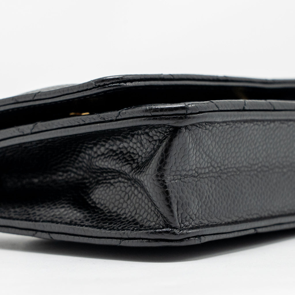 CHANEL CLASSIC WALLET ON CHAIN CAVIAR BLACK GHW (MICROCHIP)