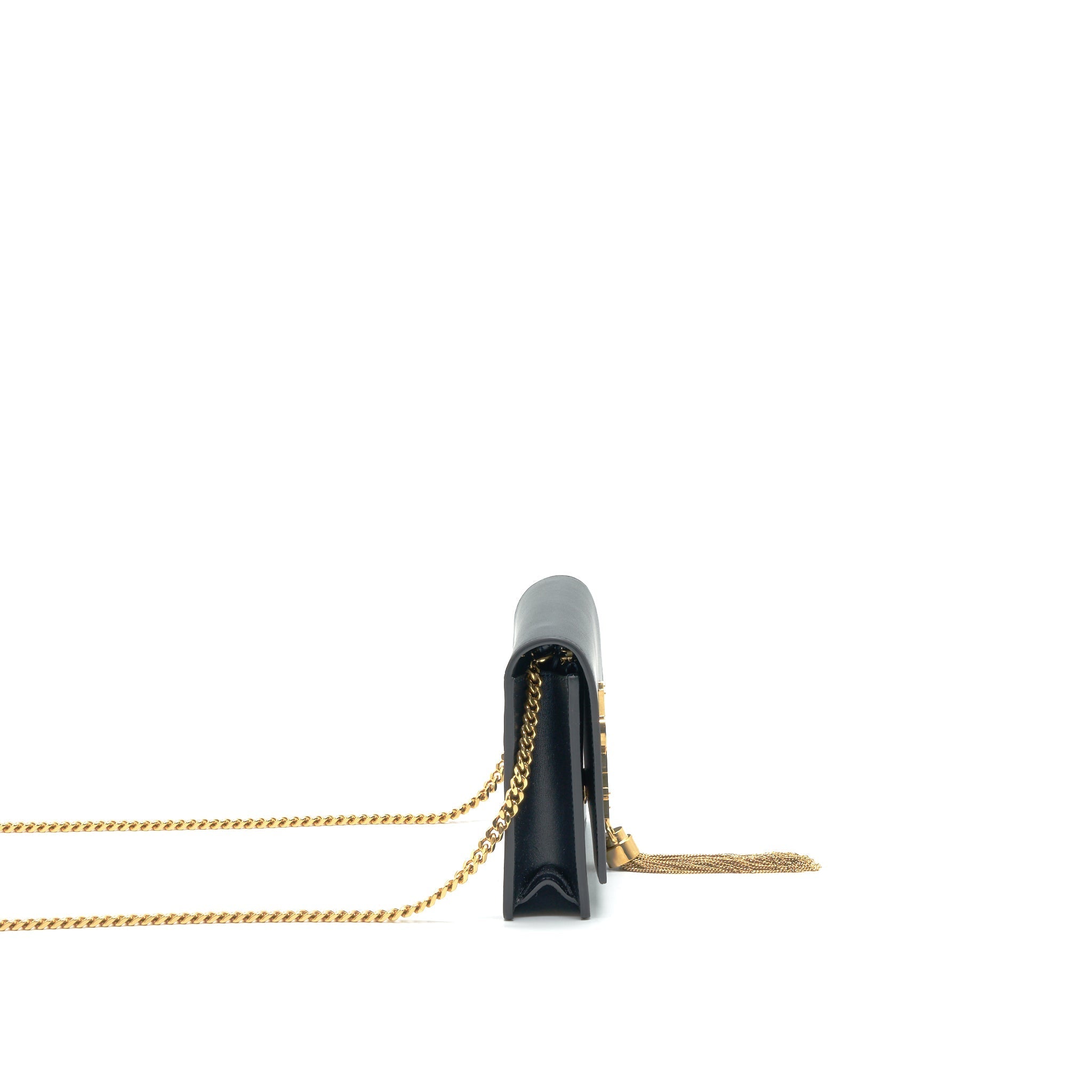 SAINT LAUREN  KATE WALLET ON CHAIN WITH TASSEL BLACK GHW